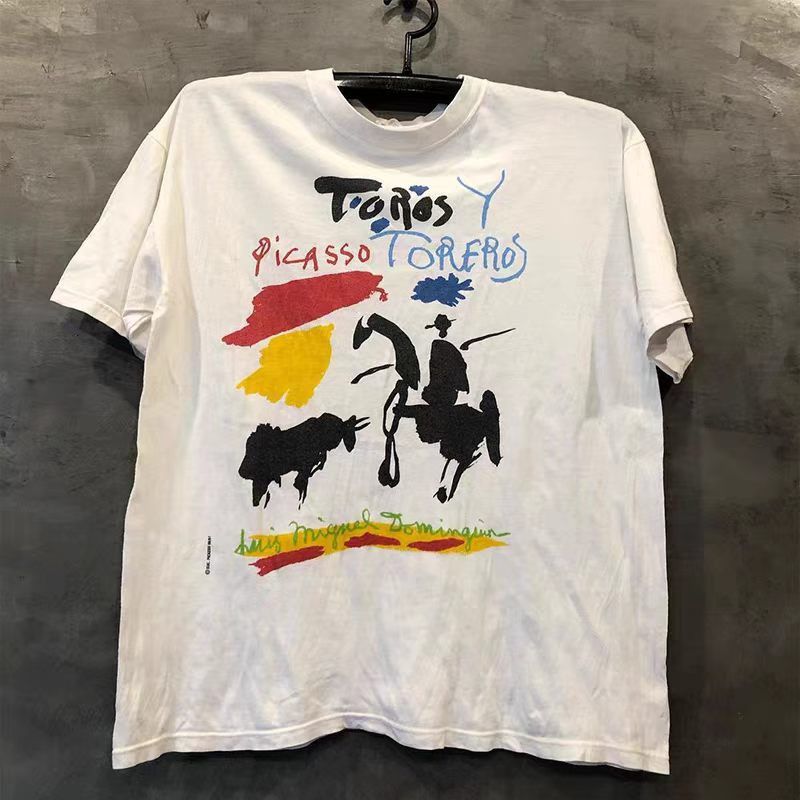 Vintage White Vintage Matador-Print T-Shirt Size US M / EU 48-50 / 2 - 1 Thumbnail