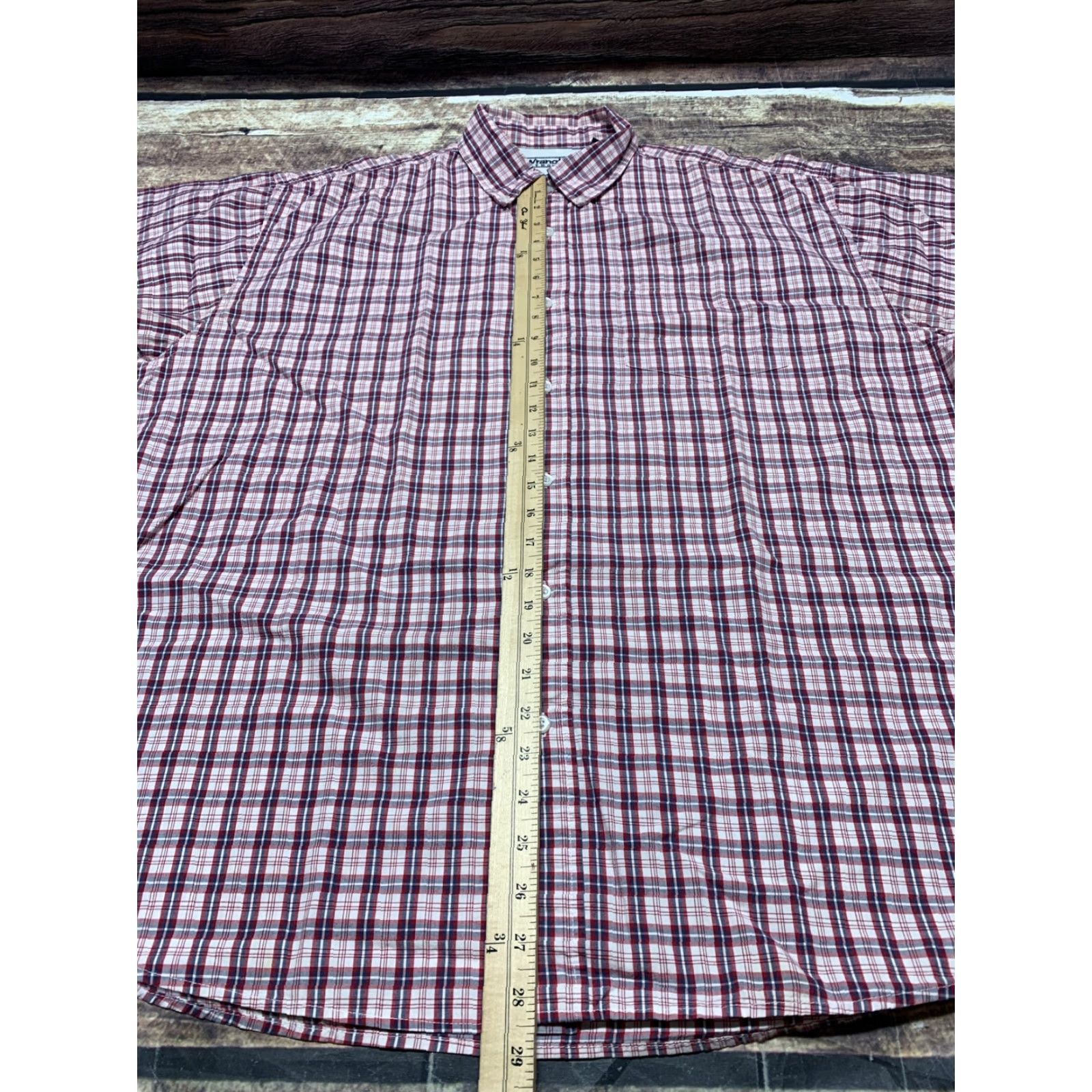 Wrangler Wrangler Shirt Mens XL Short Sleeve Plaid Button Up Western Red Pink White Size US XL / EU 56 / 4 - 7 Thumbnail