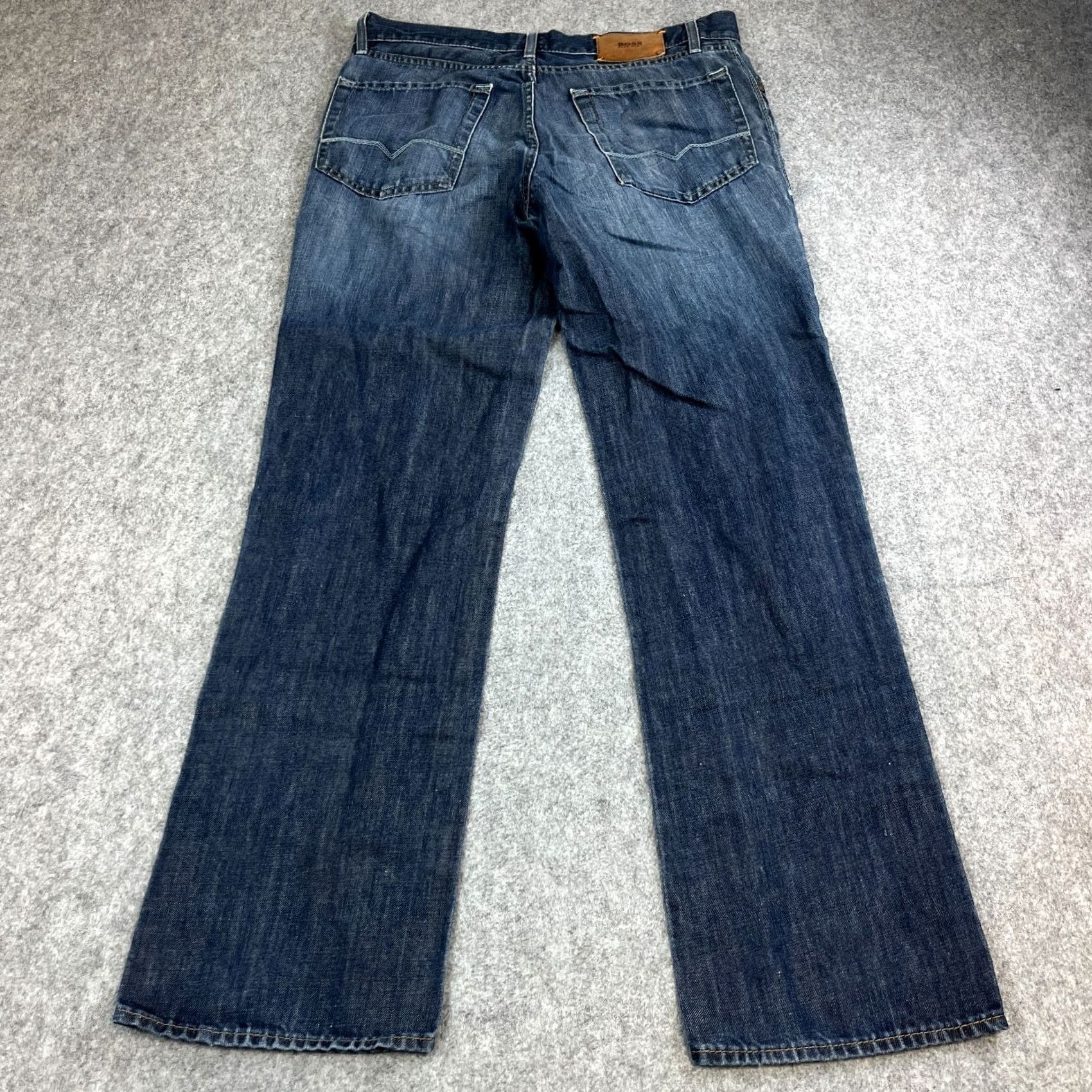 Hugo Boss HUGO BOSS Jeans Relaxed Straight 36 34 Dark Blue Linen Denim 5-Pocket Mens Jeans Size US 36 / EU 52 - 2 Thumbnail