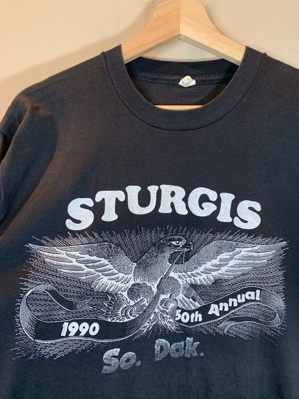 Vintage *RARE* Vintage 1990 Sturgis Biker Rally Single Stitch Shirt Size US XL / EU 56 / 4 - 3 Thumbnail