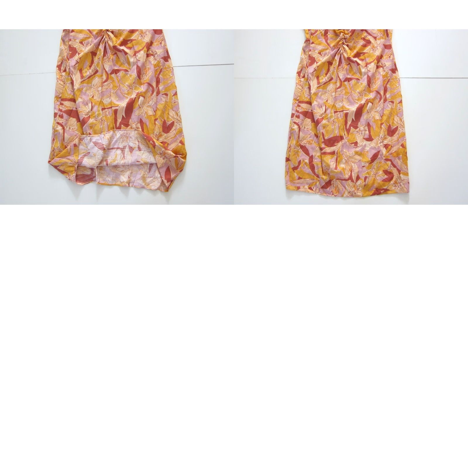 Nine West Nine West Slip Dress XL Violet Pink Purple Floral Ruched Spaghetti Strap Rayon V-Neck Back Zip Knee Length Women's Dress Size XL / US 12-14 / IT 48-50 - 8 Thumbnail