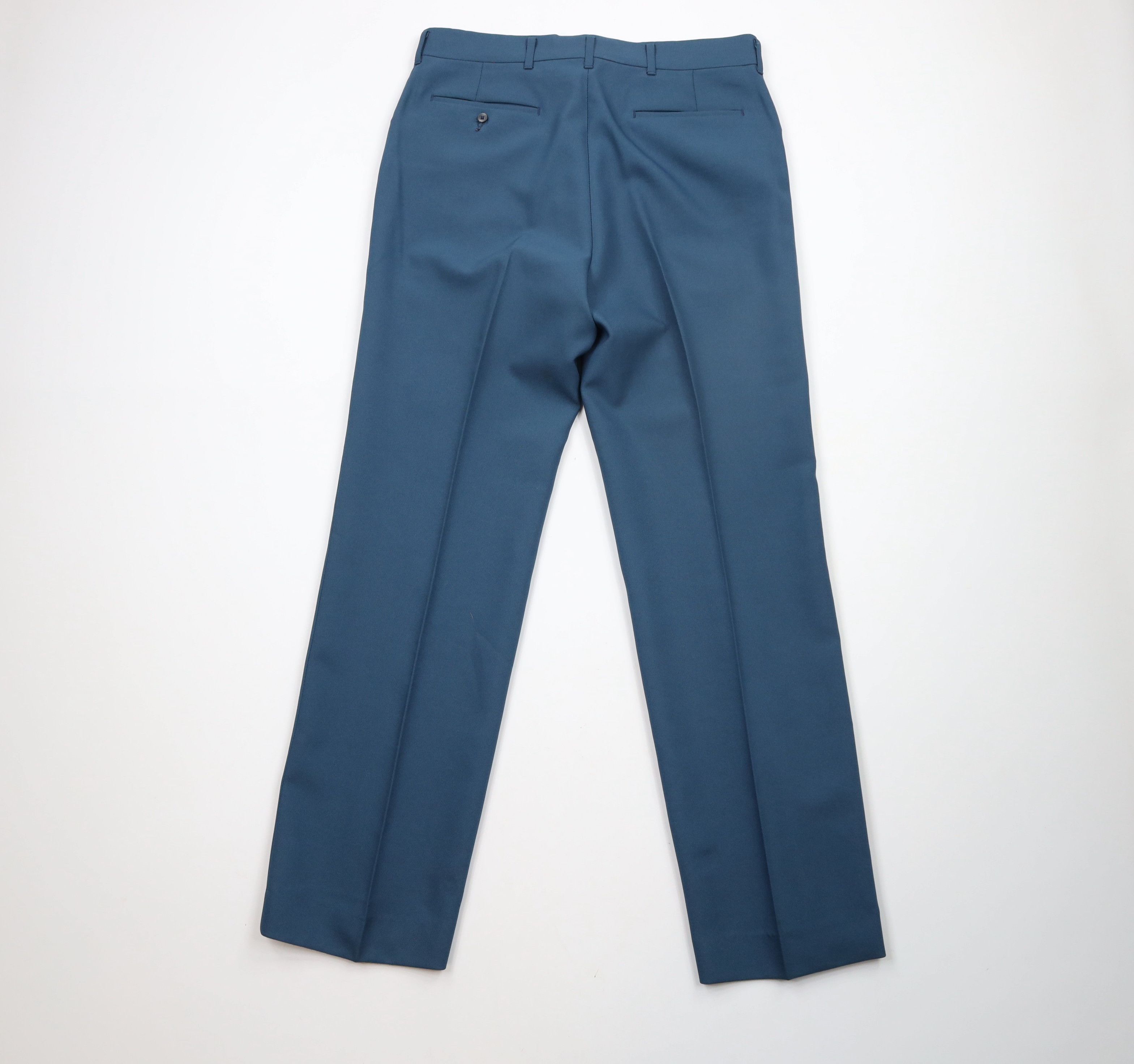 Vintage Vintage 70s Streetwear Flared Wide Leg Chino Pants Blue USA Size US 34 / EU 50 - 10 Thumbnail