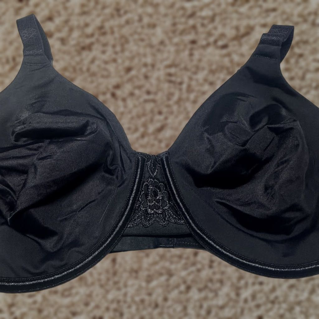 Vintage VINTAGE Vanity Fair 76080 Black Minimizer Unlined Underwire Bra Sz 38D Size ONE SIZE - 1 Thumbnail
