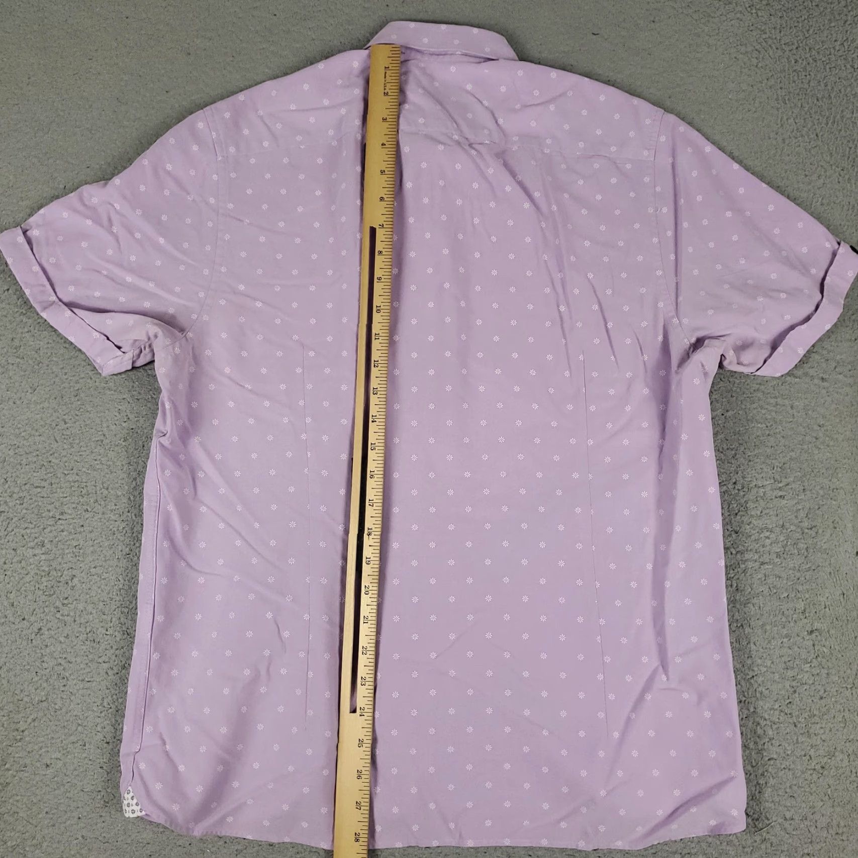 Ted Baker Ted Baker Shirt Mens Large Purple Short Sleeve Button Up Modal Polyester Floral Size US XL / EU 56 / 4 - 5 Thumbnail