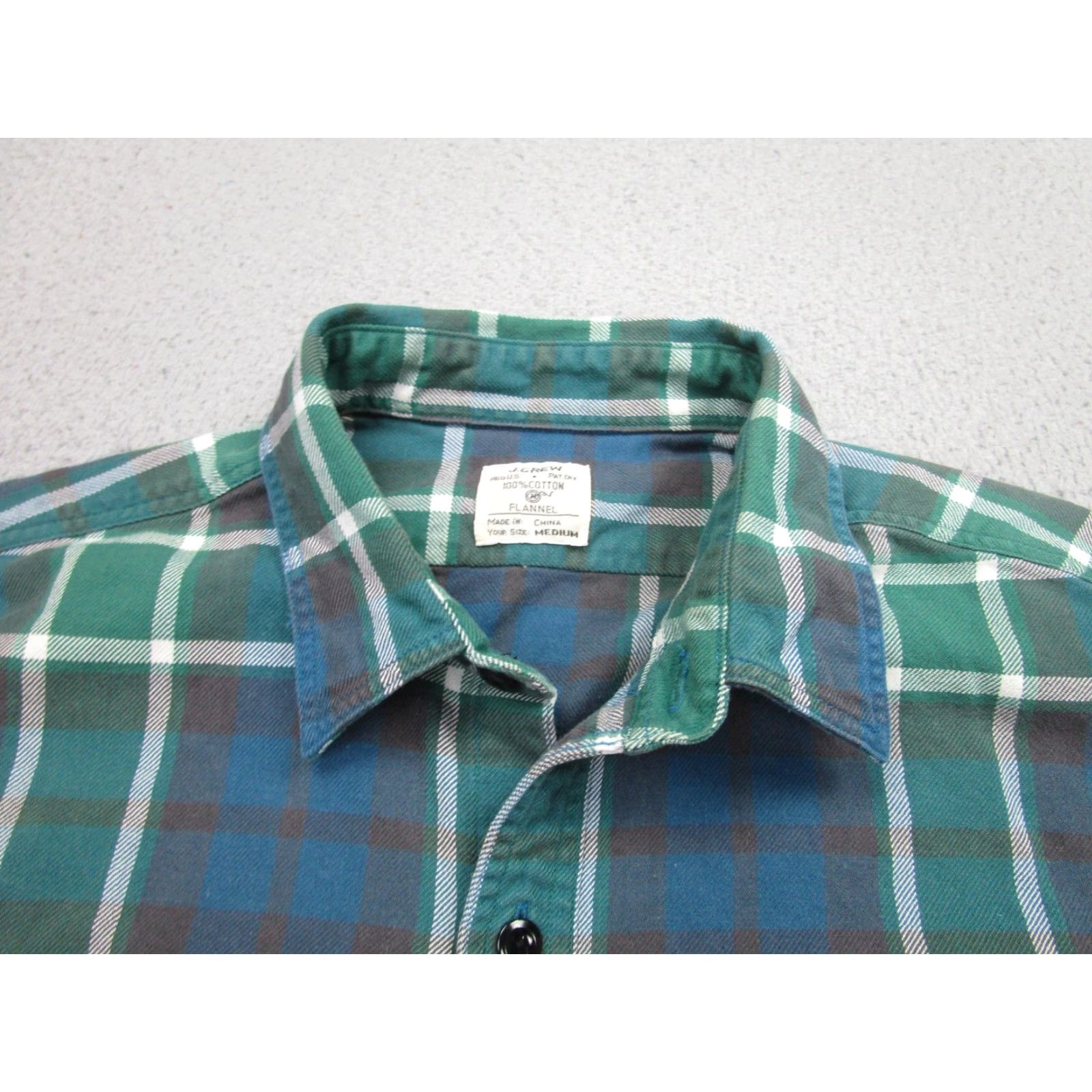 J.Crew J.CREW Shirt Mens Medium Green Blue Plaid Flannel Long Sleeve Button Up Casual Size US M / EU 48-50 / 2 - 3 Thumbnail
