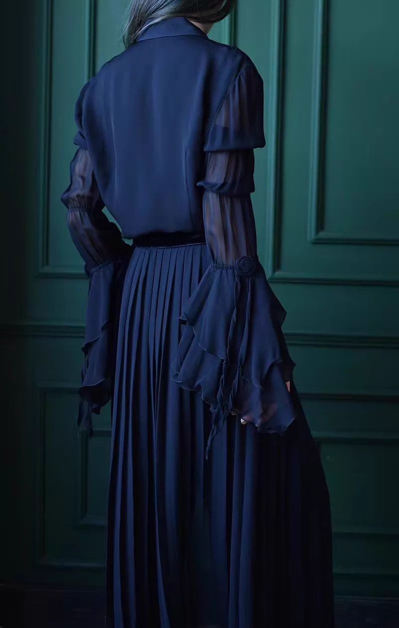 Other Vieuxnew Pleated Sash Silk Velvet Straight Pants Size 26" / US 2 / IT 38 - 8 Thumbnail