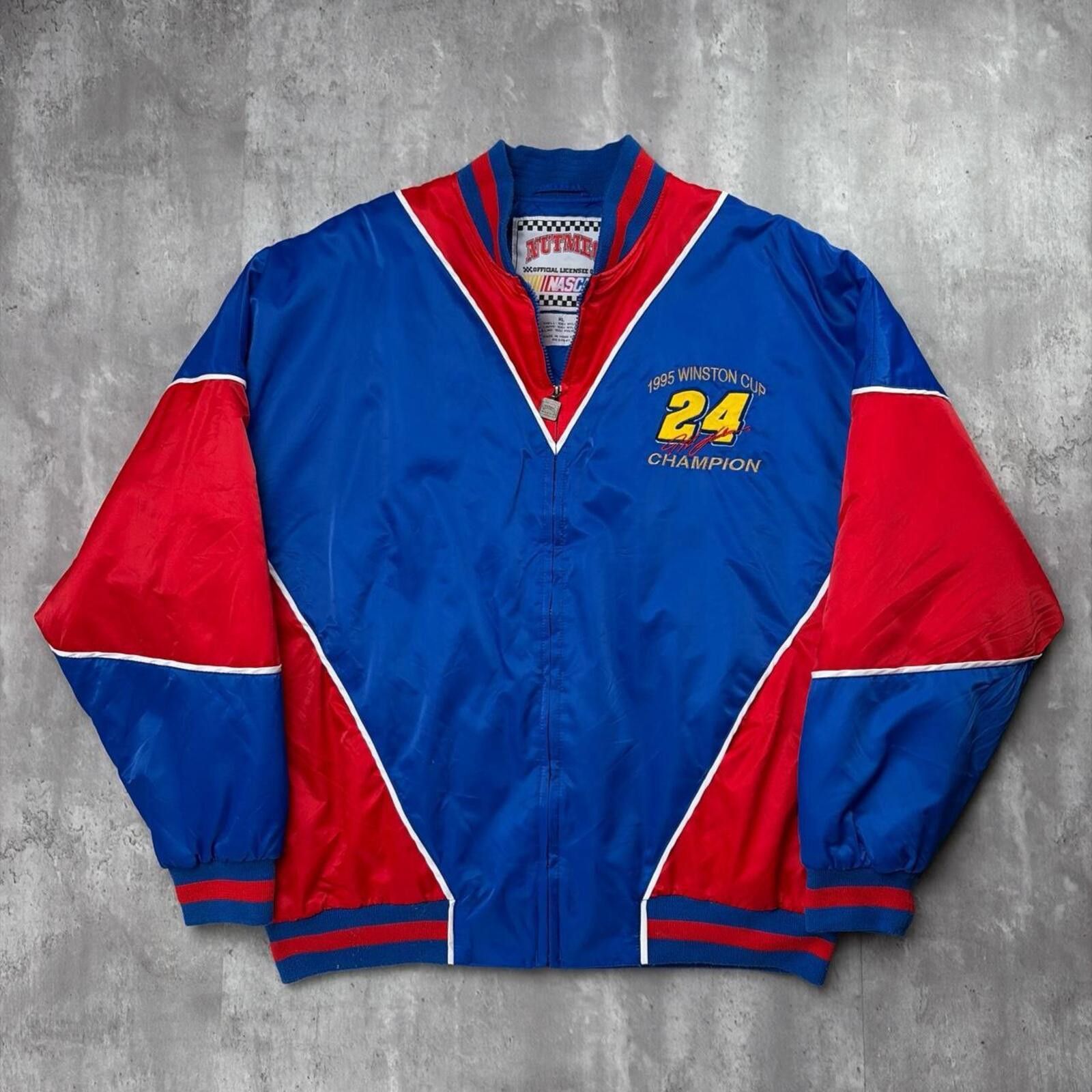 Nutmeg Vtg Nutmeg Jeff Gordon 1995 Winston Cup NASCAR Satin Jacket Size US XL / EU 56 / 4 - 1 Thumbnail