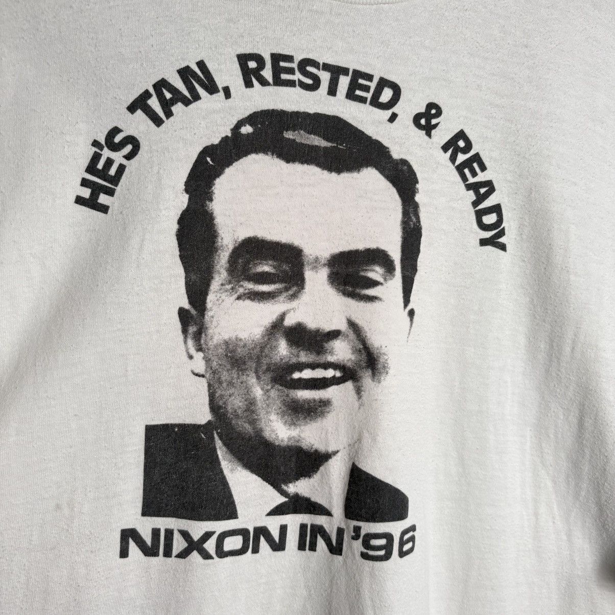Vintage Vintage 90s Richard Nixon Tee Size US XL / EU 56 / 4 - 2 Thumbnail