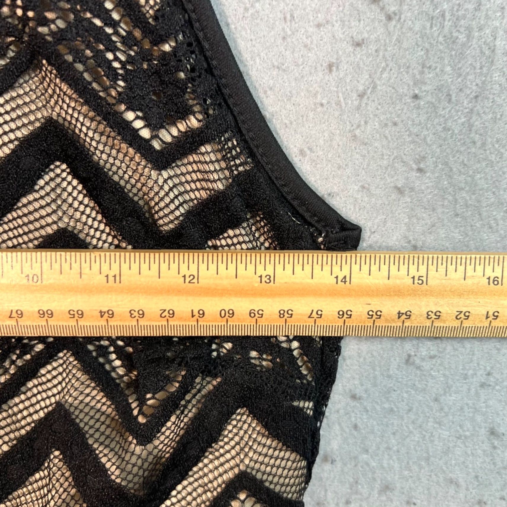 Olive VINTAGE Olive Tree Maxi Dress Black Sleeveless Fit & Flare Women Medium Zigzag Lace Detail Size M / US 6-8 / IT 42-44 - 5 Thumbnail