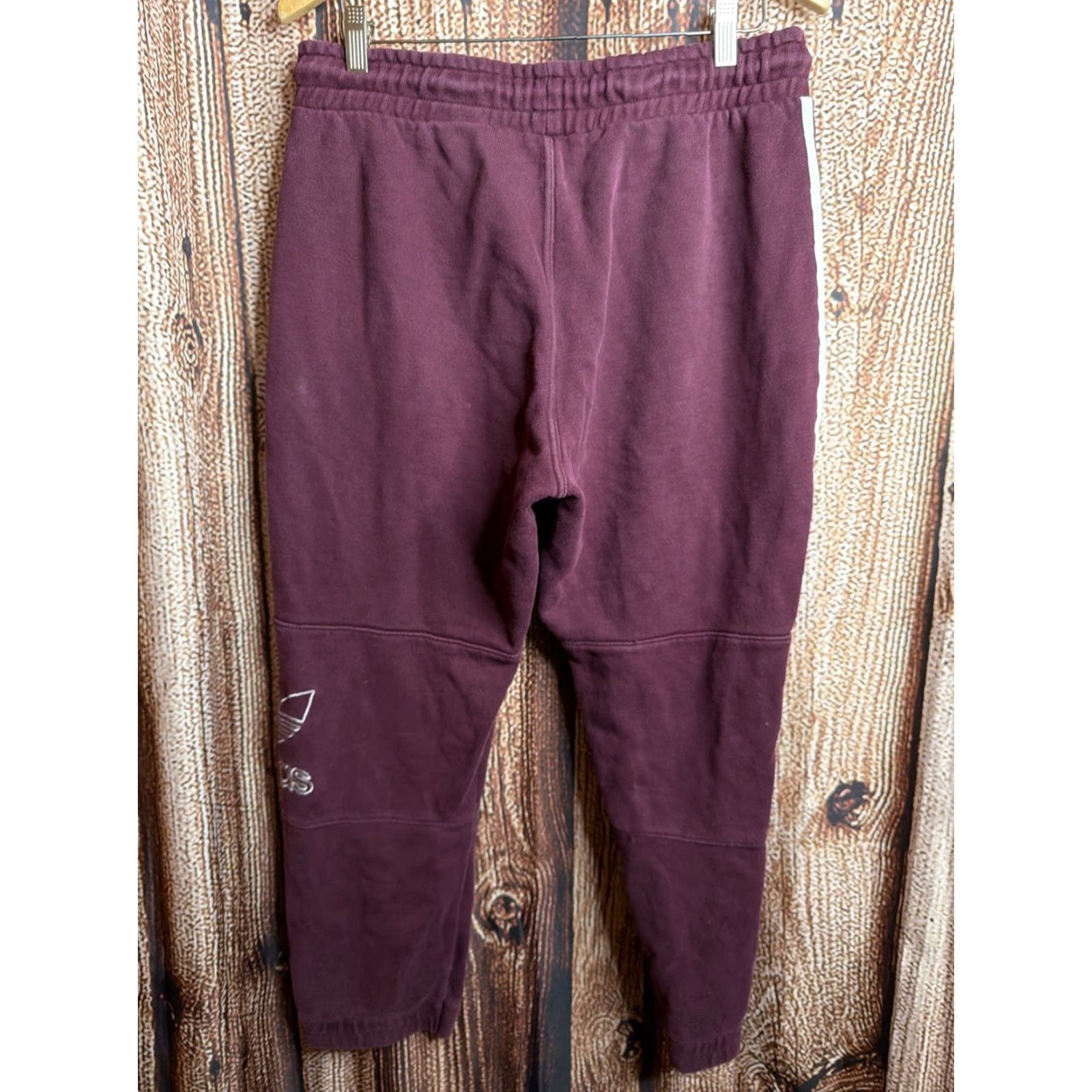 Adidas Adidas Originals Men's L Joggers Maroon Embroidered Size US 33 - 3 Thumbnail