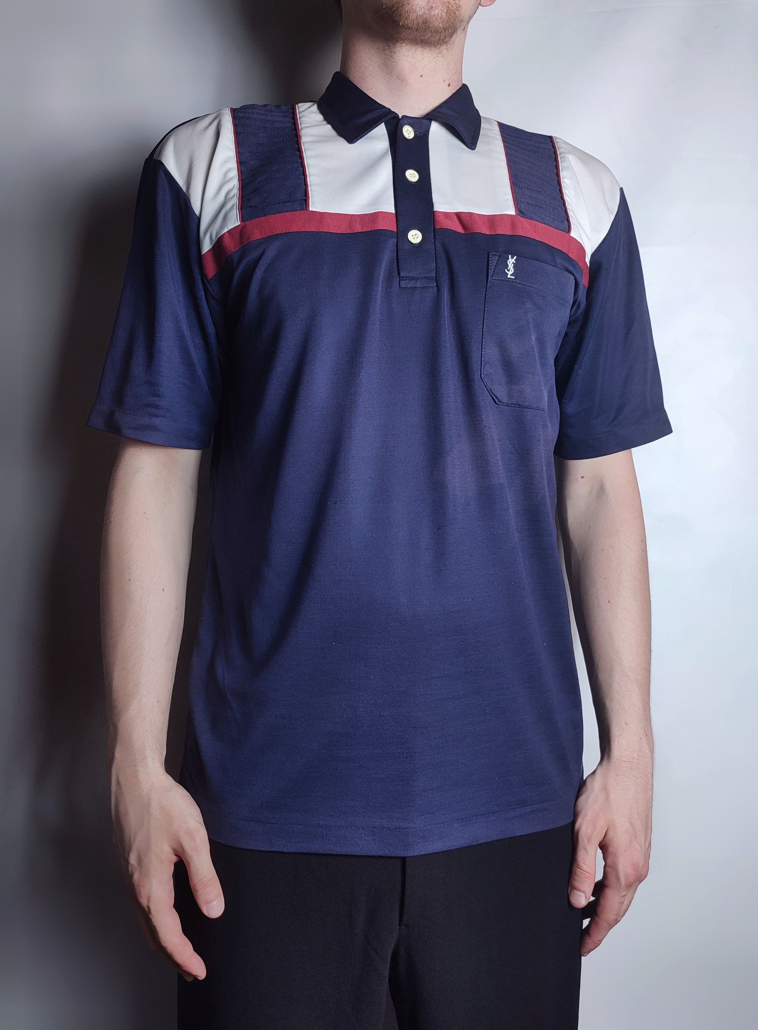 Vintage 80's YSL vintage sport polo t-shirt faded Size US L / EU 52-54 / 3 - 2 Thumbnail
