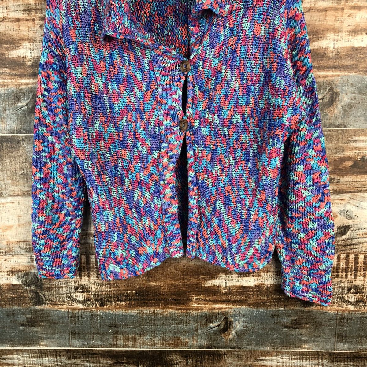Homespun Knitwear × Japanese Brand DLL Japanese Brand Blue Cardigan Knitwear #C523 Size XS / US 0-2 / IT 36-38 - 3 Thumbnail