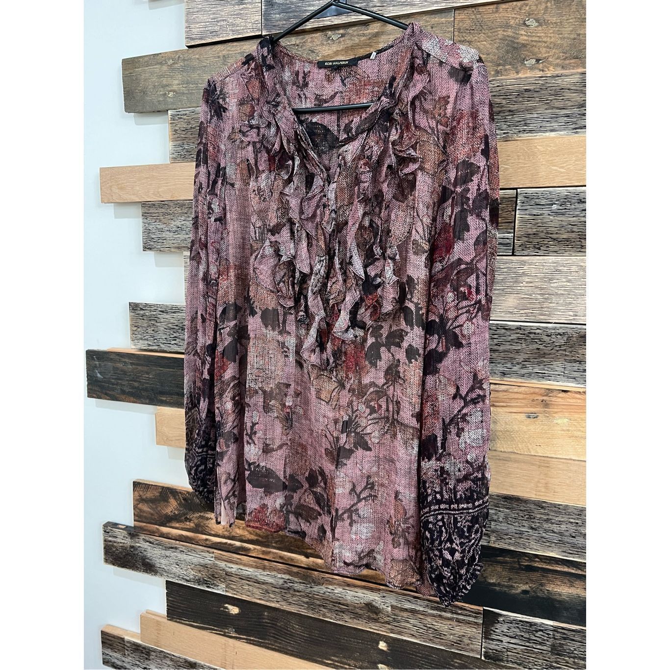 KOBI HALPERIN Kobi Halperin Floral Print long Sleeve silk Blouse Sz S Size S / US 4 / IT 40 - 1 Thumbnail