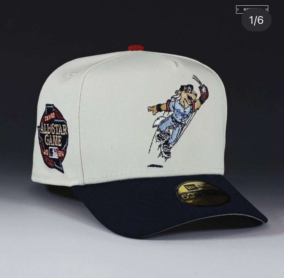 image of Myfitteds Texas Rangers A Frame Fitted Mascot 2024 All Star in White, Men's