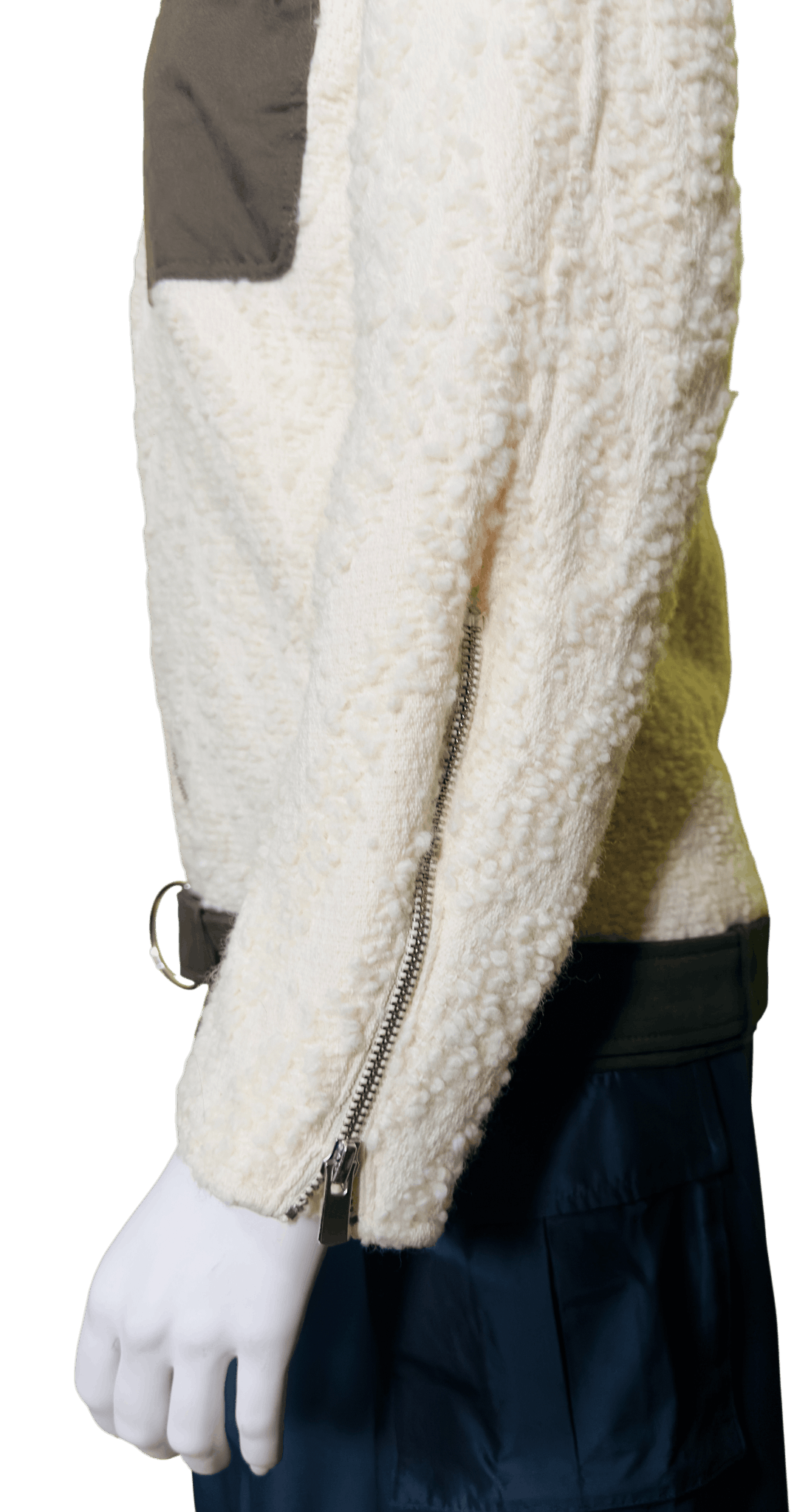 Elleme Elleme Paris White Teddy Jacket with Dark Green Accents Size XS / US 0-2 / IT 36-38 - 3 Thumbnail