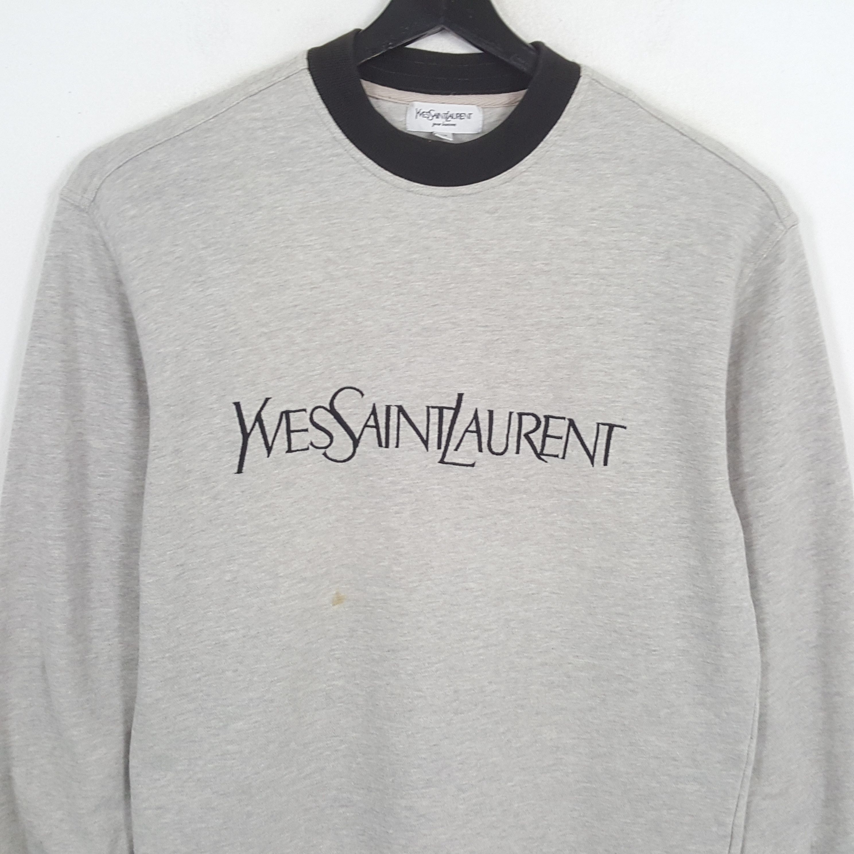 Vintage YVES SAINT LAURENT Fashion Brand Spellout Design Sweatshirt Size US S / EU 44-46 / 1 - 2 Thumbnail