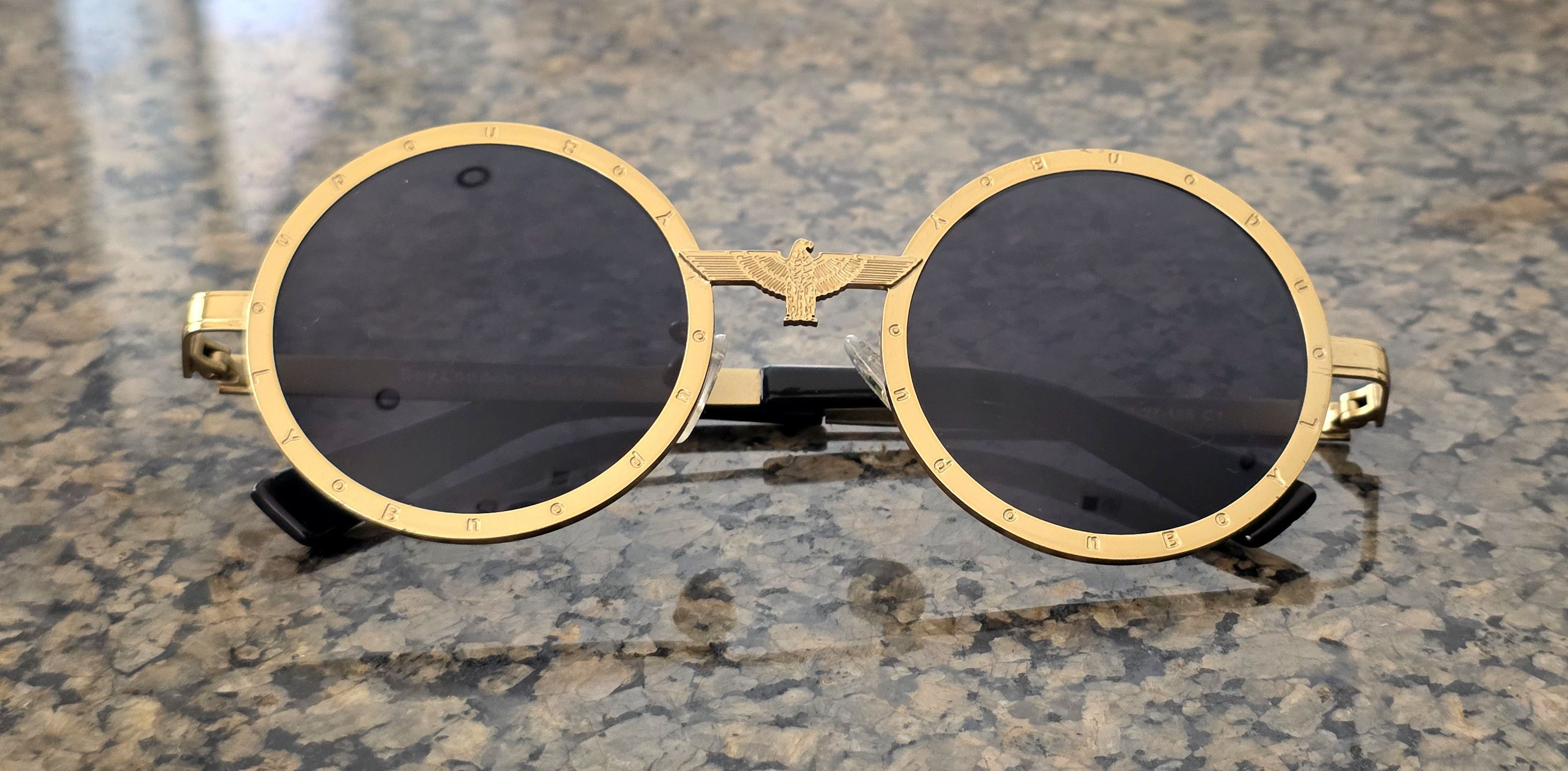 Boy London BOY London Gold Eagle Cyberpunk Lennon Round Sunglasses 80s Size ONE SIZE - 4 Thumbnail