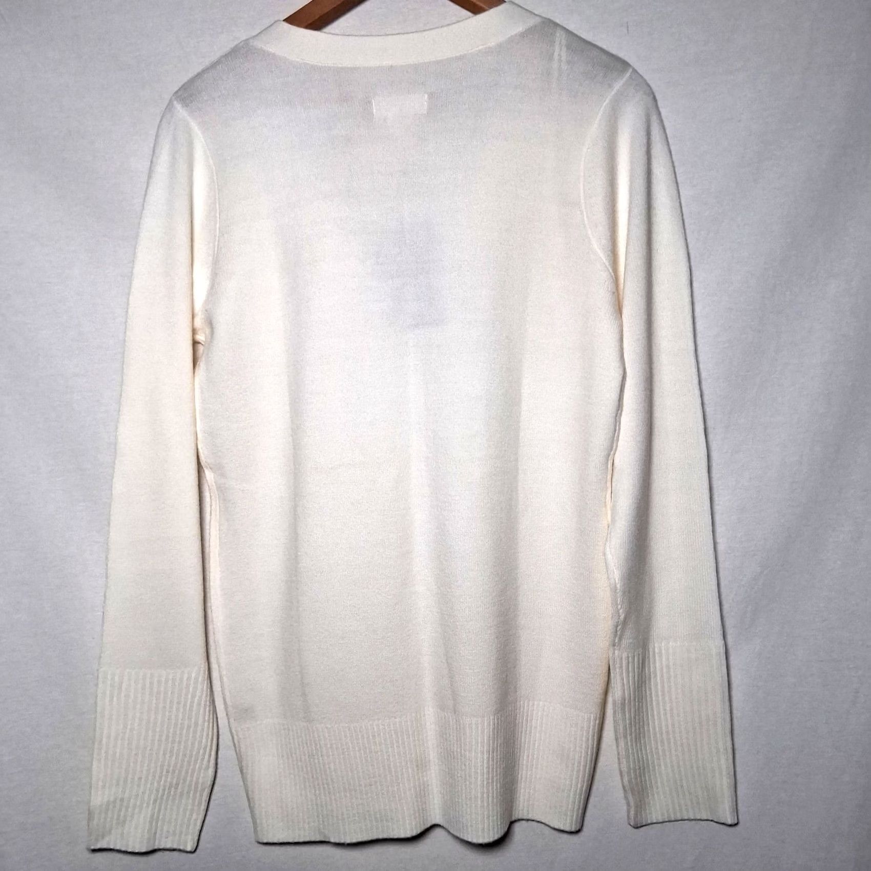 Route 66 Route 66 Sweater Women M Cream V Neck Y2K Retro Cozy Knit Pullover Size M / US 6-8 / IT 42-44 - 2 Thumbnail