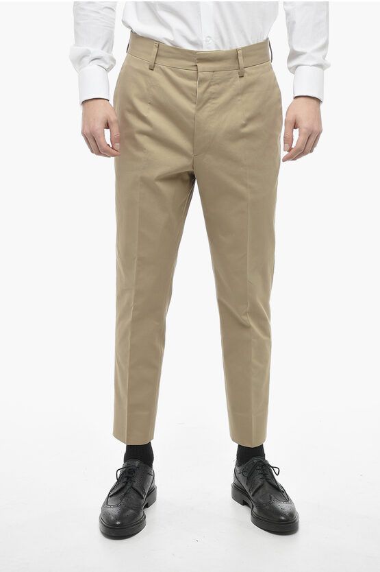 image of Prada Og1Mm0524 Cotton Chinos Pants In Beige, Men's (Size 38)