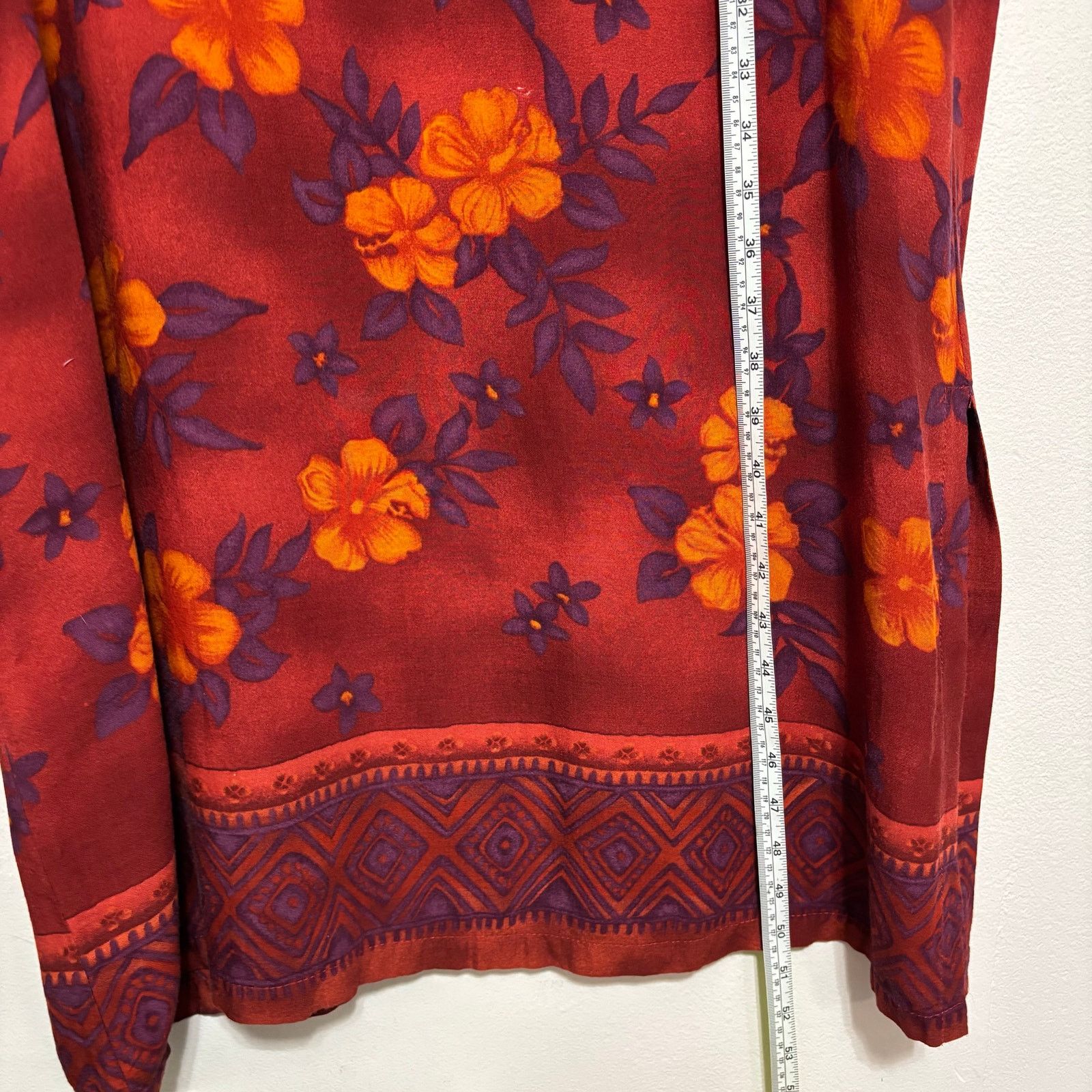 Other VTG Ship N Shore Red Floral Dress 1X Short Sleeve Tie Back Size XL / US 12-14 / IT 48-50 - 4 Thumbnail