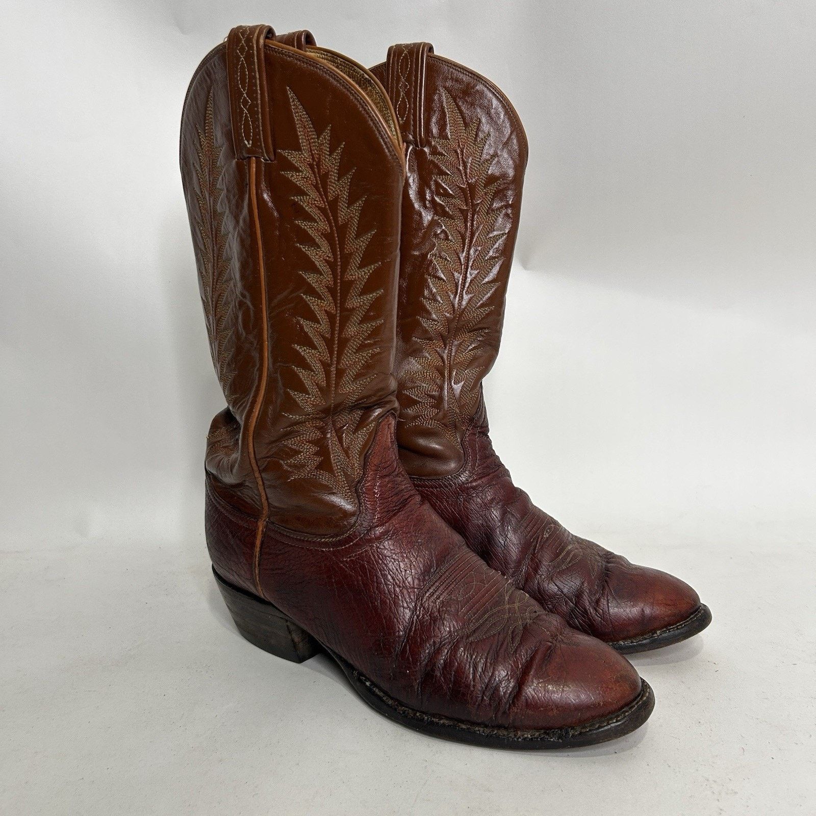 Tony Lama Vintage Tony Lama Leather Cowboy Boots Gold Label “Brown” Size US 8.5 / EU 41-42 - 1 Thumbnail