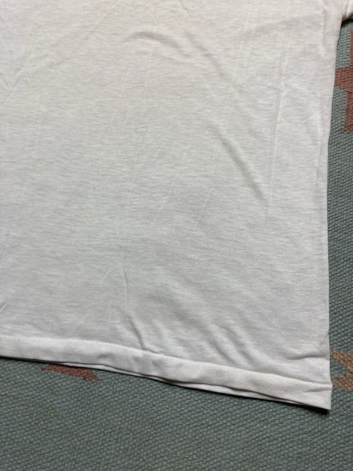 Vintage VTG 60s blank white t shirt v neck soft cotton thin grunge L Size US L / EU 52-54 / 3 - 9 Thumbnail