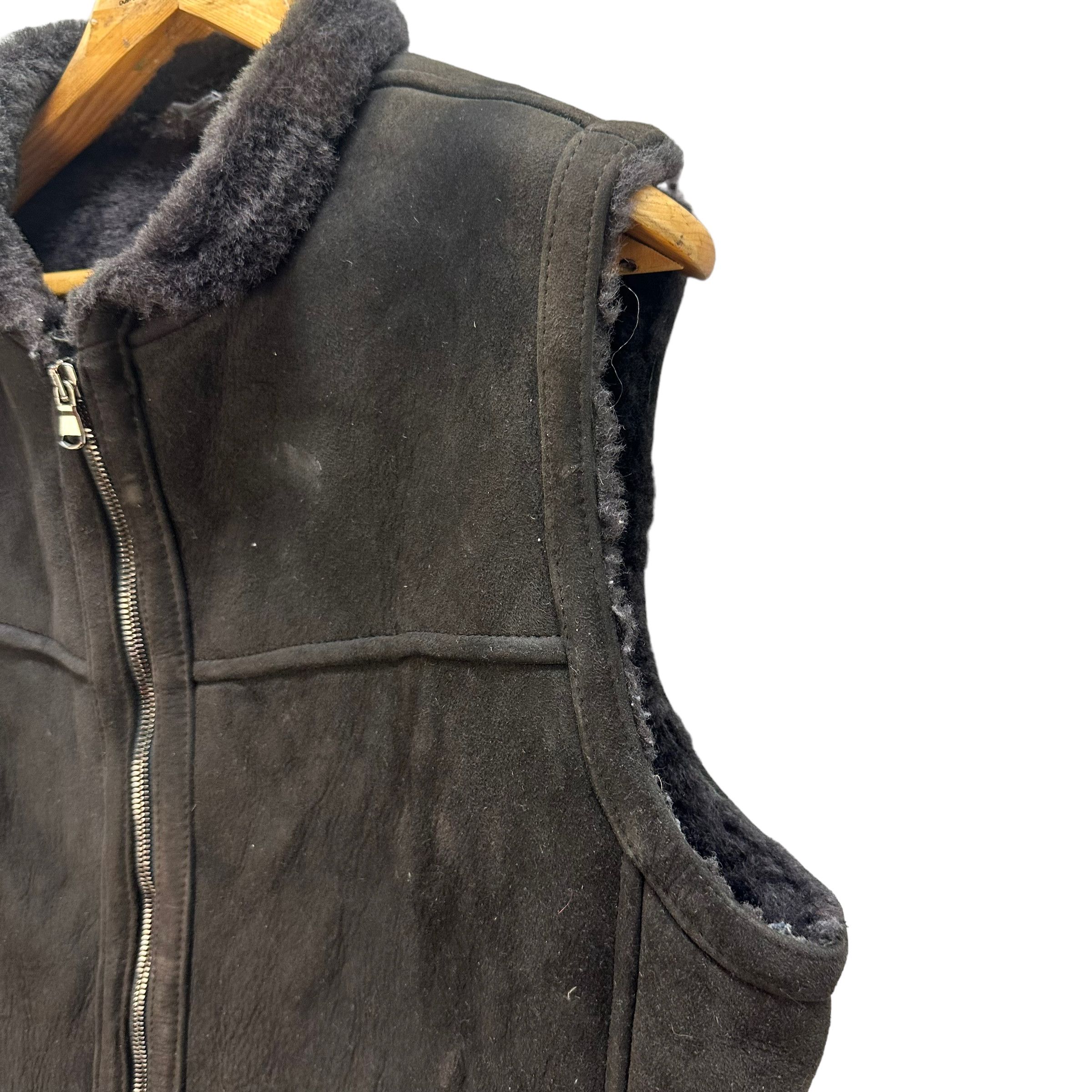 Japanese Brand TRASHED🔥 EMMETI DI FRANCO SUEDE SHERPA VEST #7850-183 Size US S / EU 44-46 / 1 - 5 Thumbnail
