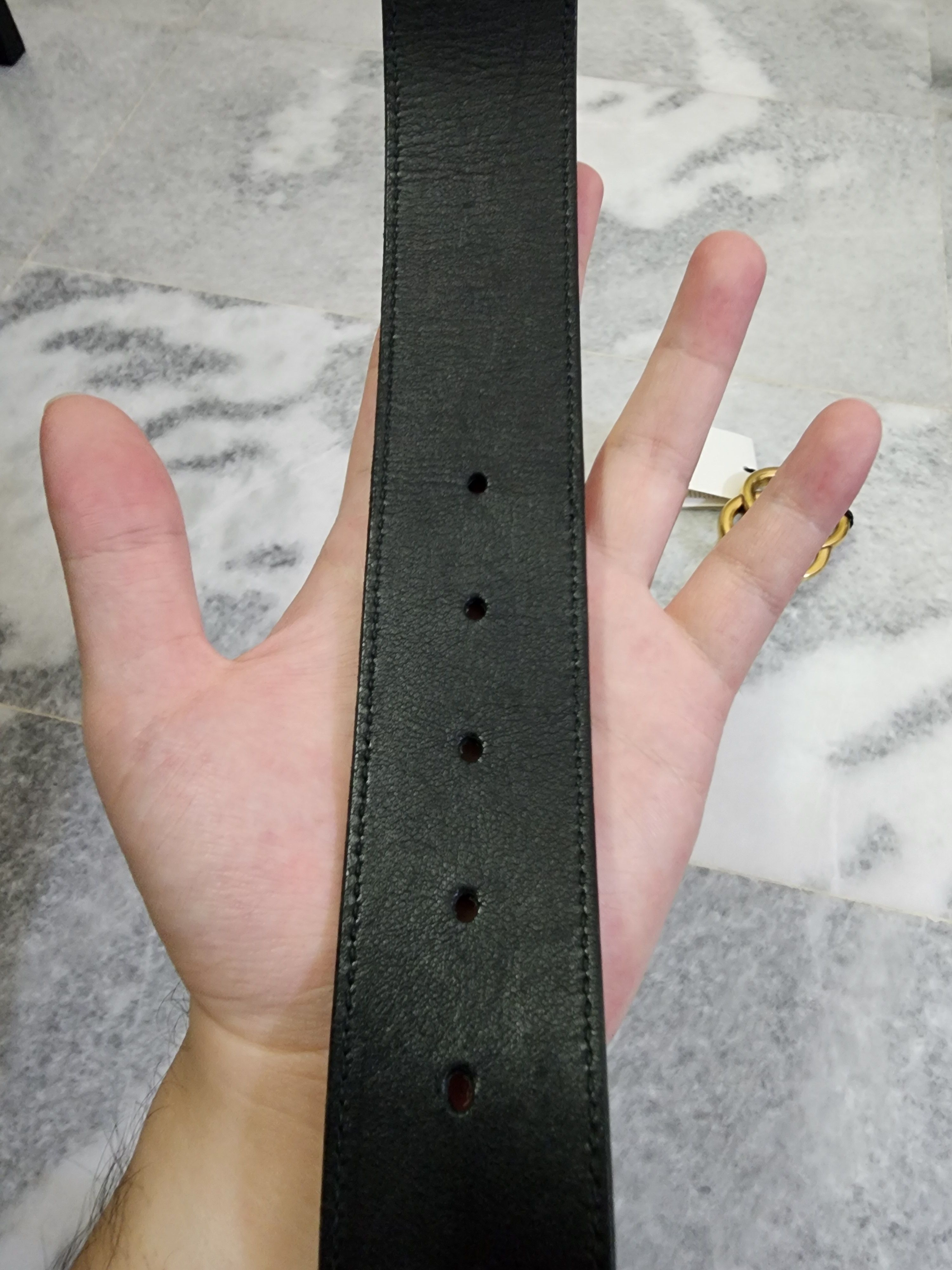 Gucci Leather GG Buckle Belt Size 34 - 6 Thumbnail