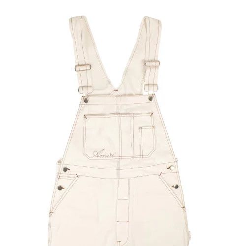Amiri o1gr1nt1024 Bermuda Overalls & Topstitch Jumpsuit in White Size US 36 / EU 52 - 3 Thumbnail