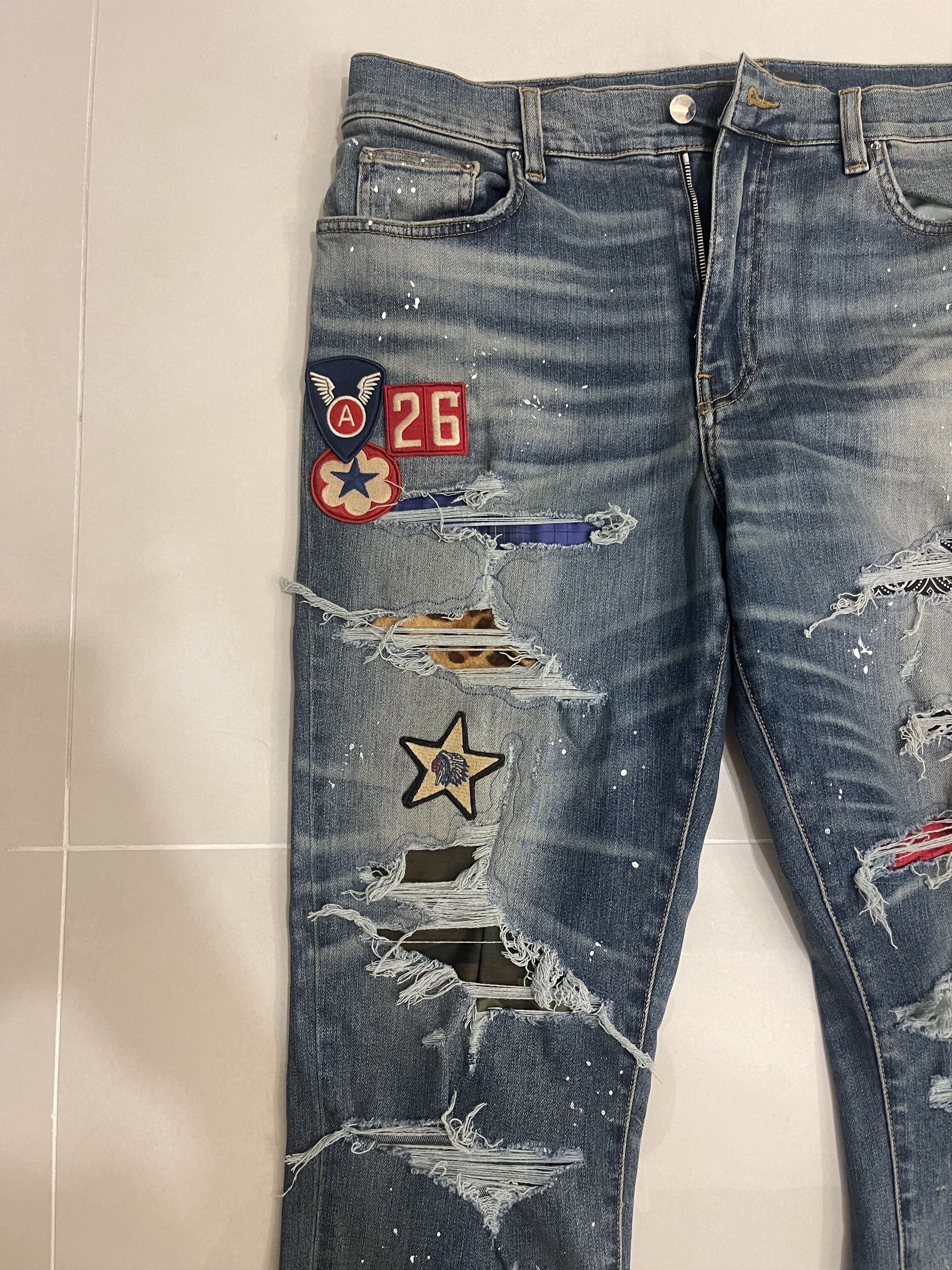 Amiri Amiri indigo art patch painted jeans Size US 38 / EU 54 - 4 Thumbnail