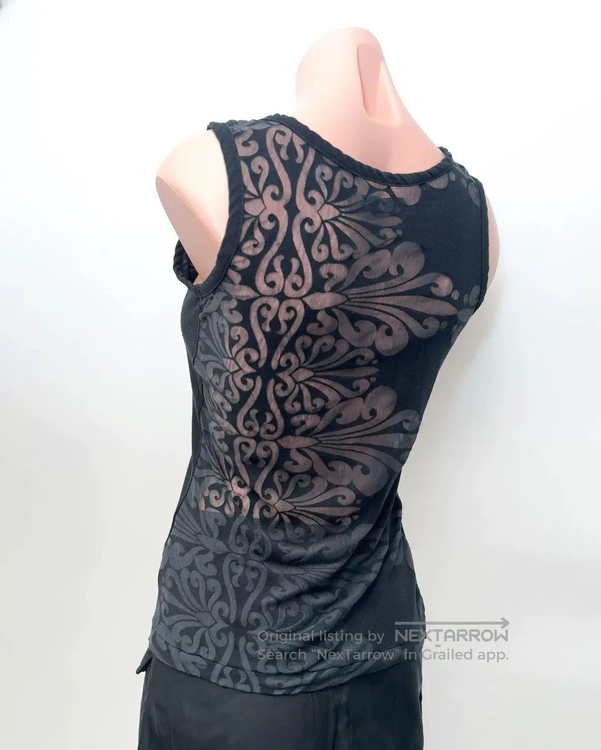 Y's Yohji Yamamoto Sheer Black Vest Top. Size M / US 6-8 / IT 42-44 - 2 Thumbnail