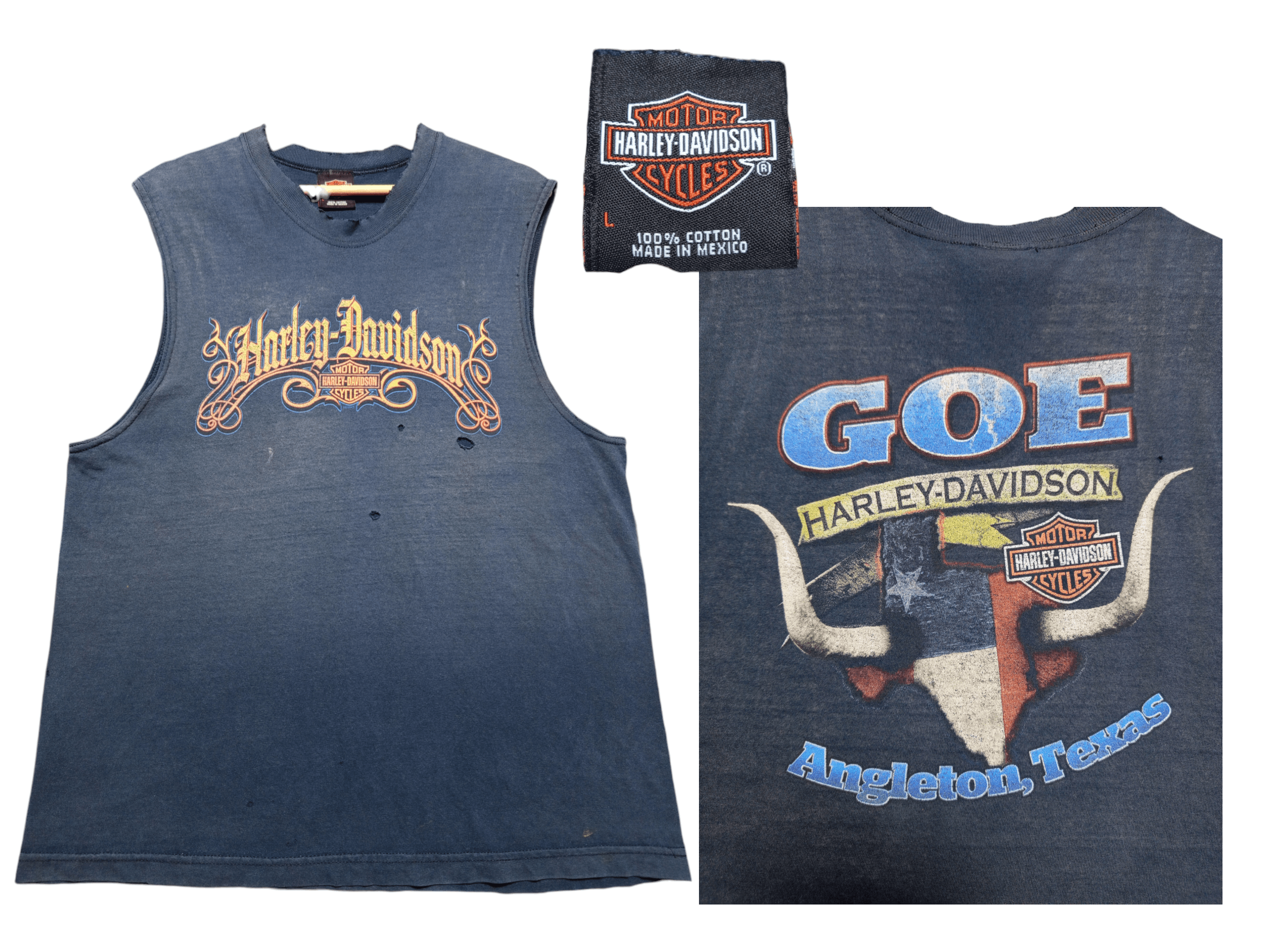 Harley Davidson Vintage Harley Davidson Angleton Texas Sleeveless Size US L / EU 52-54 / 3 - 1 Thumbnail