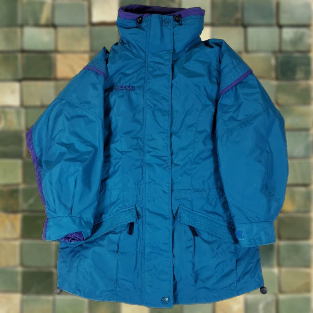Vintage Columbia Jacket 3 in 1 Y2K Gizzmo Green Purple Winter Womens Small Ski Snow 3 in 1 Jacket Green Purple Winter Womens Small Size S / US 4 / IT 40 - 1 Thumbnail