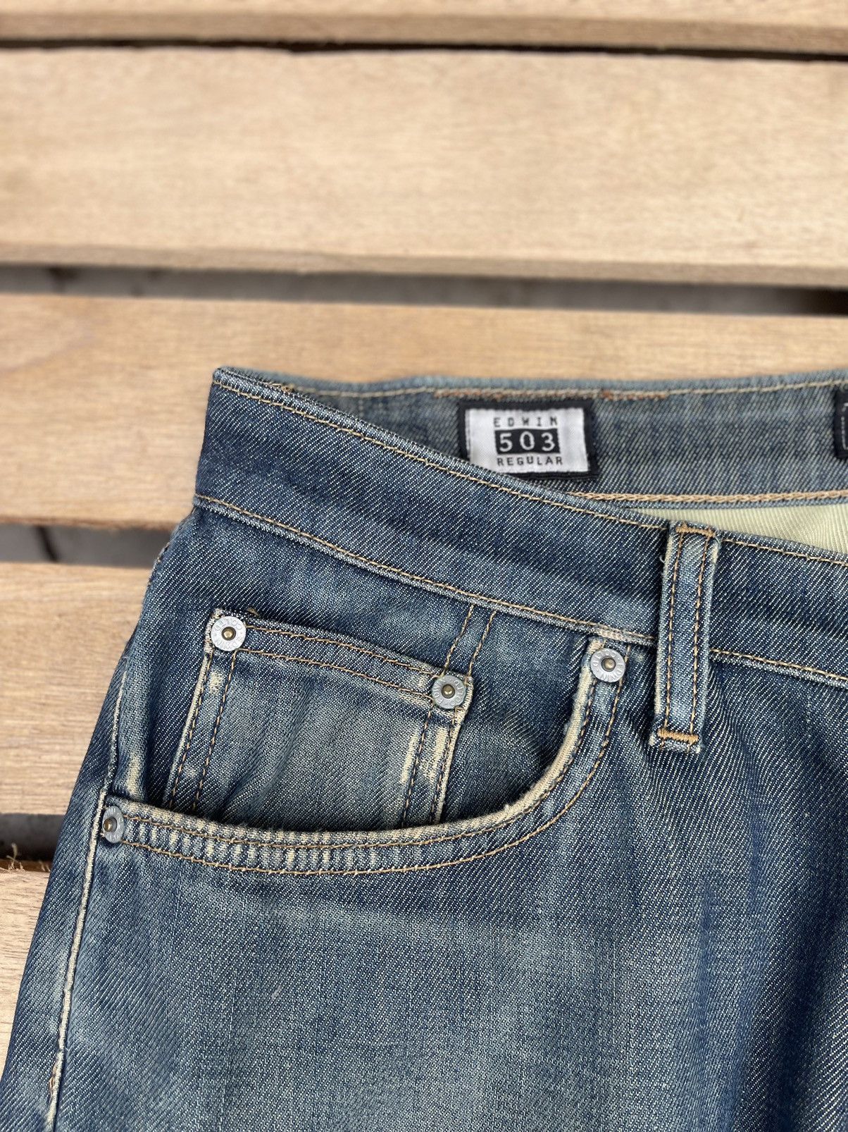 Edwin × Vintage Vintage Edwin 503 Flex Straight Cut Jeans Size US 33 - 6 Thumbnail