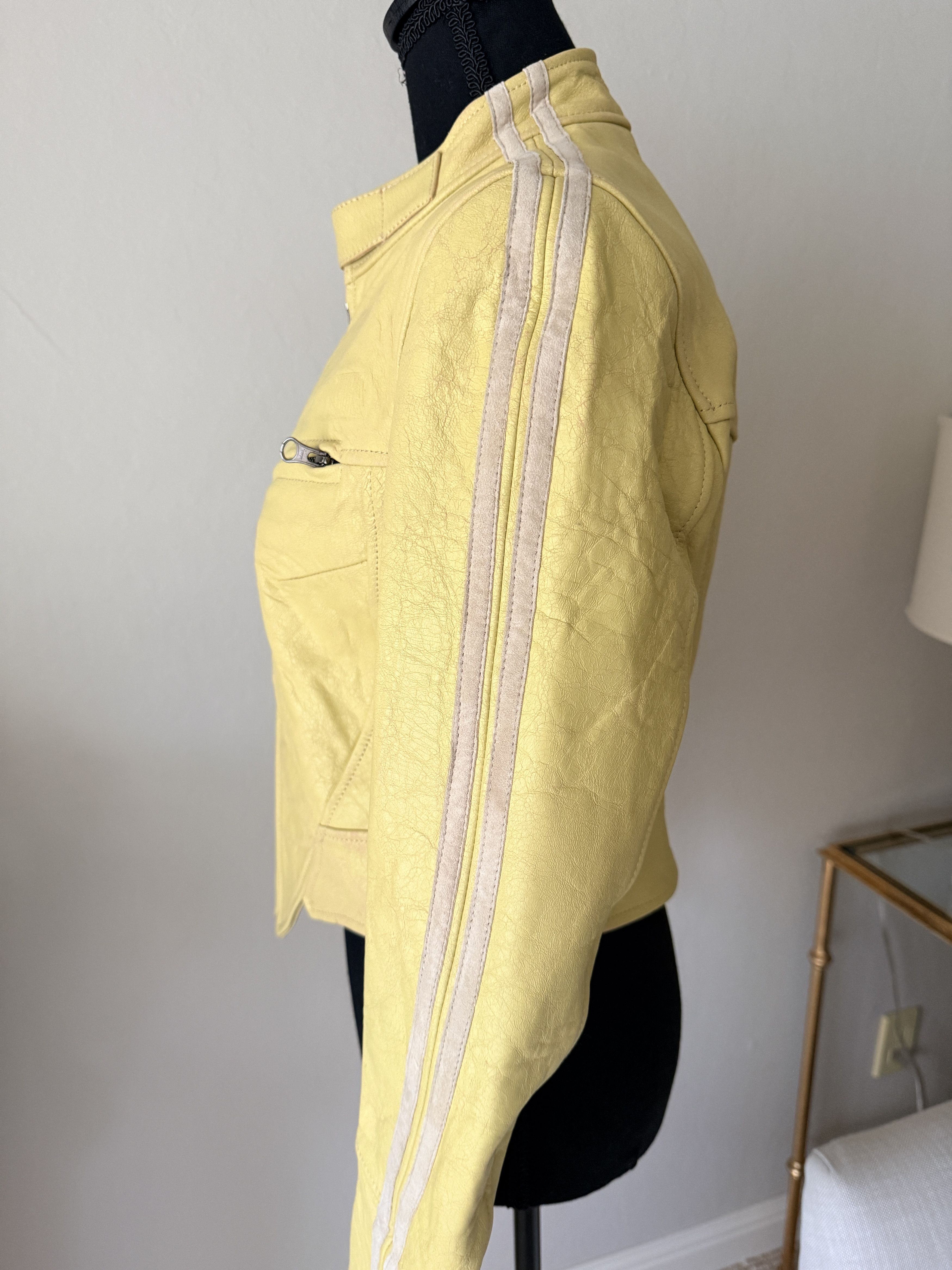 KNWLS KNWLS Claw Jacket Distressed Yellow Lambskin Size 12 NWT Size XL / US 12-14 / IT 48-50 - 7 Thumbnail