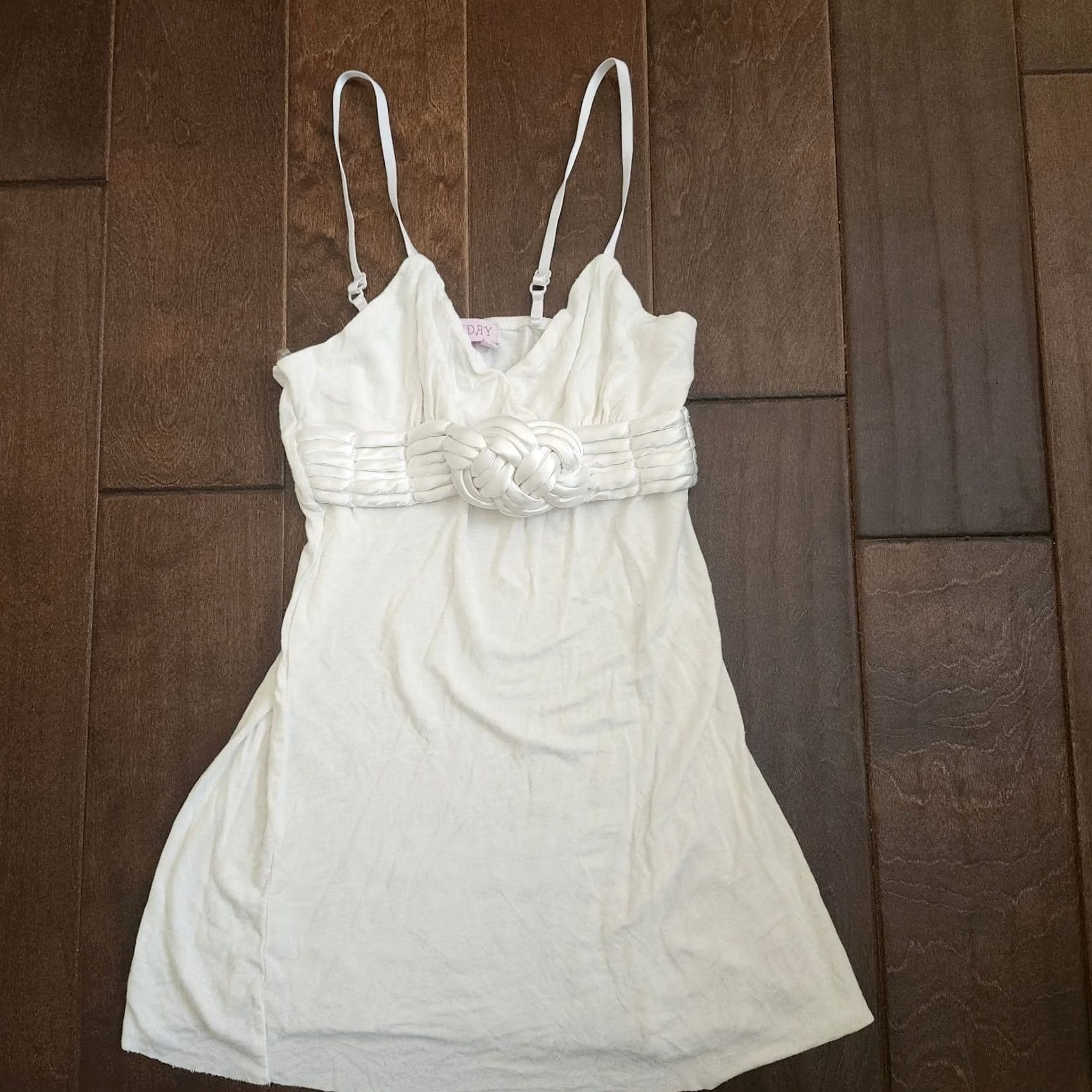 Vintage Everyday Women's White Top Sleeveless Small Blouse Cotton Polyester Casual Summer Spring Fall Lightweight Easy Care Pullover Regular Fit Size S / US 4 / IT 40 - 2 Thumbnail