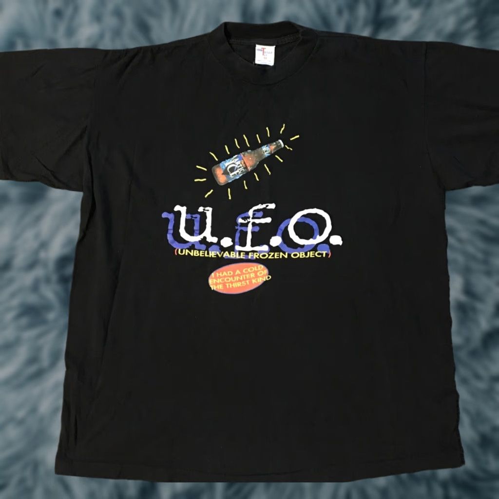 Vintage VINTAGE 90s Coors Light UFO Promo Shirt XL Black Funny Beer Humor Space Bar Biker 80s 90s Graphic Tee Mens XL Shirt Size US XL / EU 56 / 4 - 1 Thumbnail