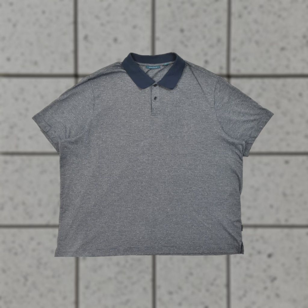 Perry Ellis Perry Ellis Polo Shirt Men 3X Blue Short Sleeve Cotton Blend Textured Pattern Bi Size US XXL / EU 58 / 5 - 1 Thumbnail