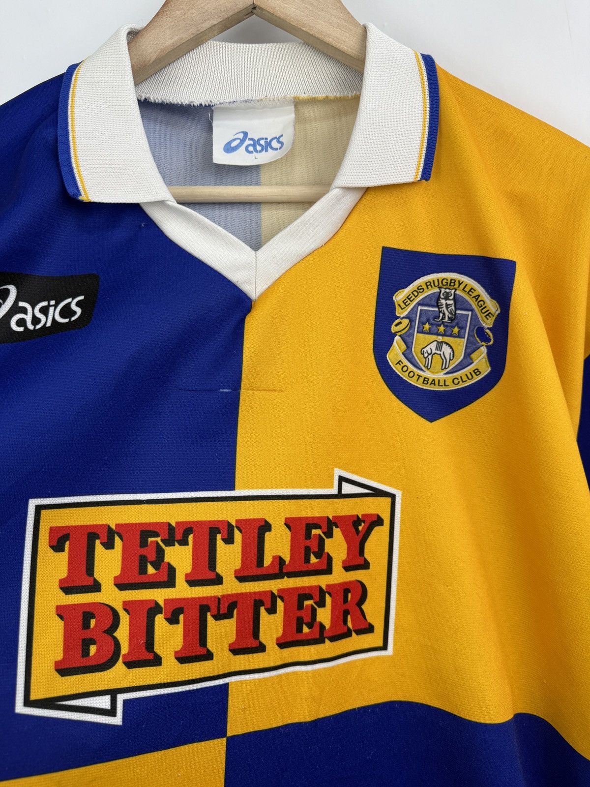 Asics 🇬🇧 Vintage 1995 Asics Leeds Rugby League T-Shirt Rare Retro Size US L / EU 52-54 / 3 - 4 Thumbnail