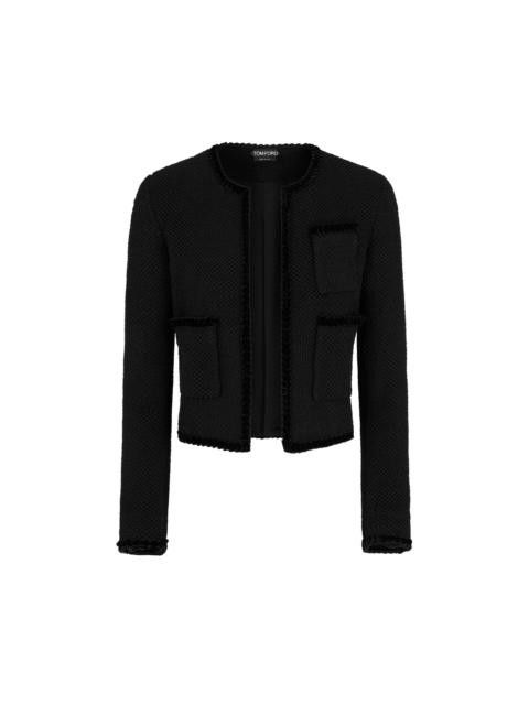 Tom Ford o1w1db10525 GIK037 Weave Stitch Silk Knit Chasseur Jacket Size XS / US 0-2 / IT 36-38 - 1 Preview