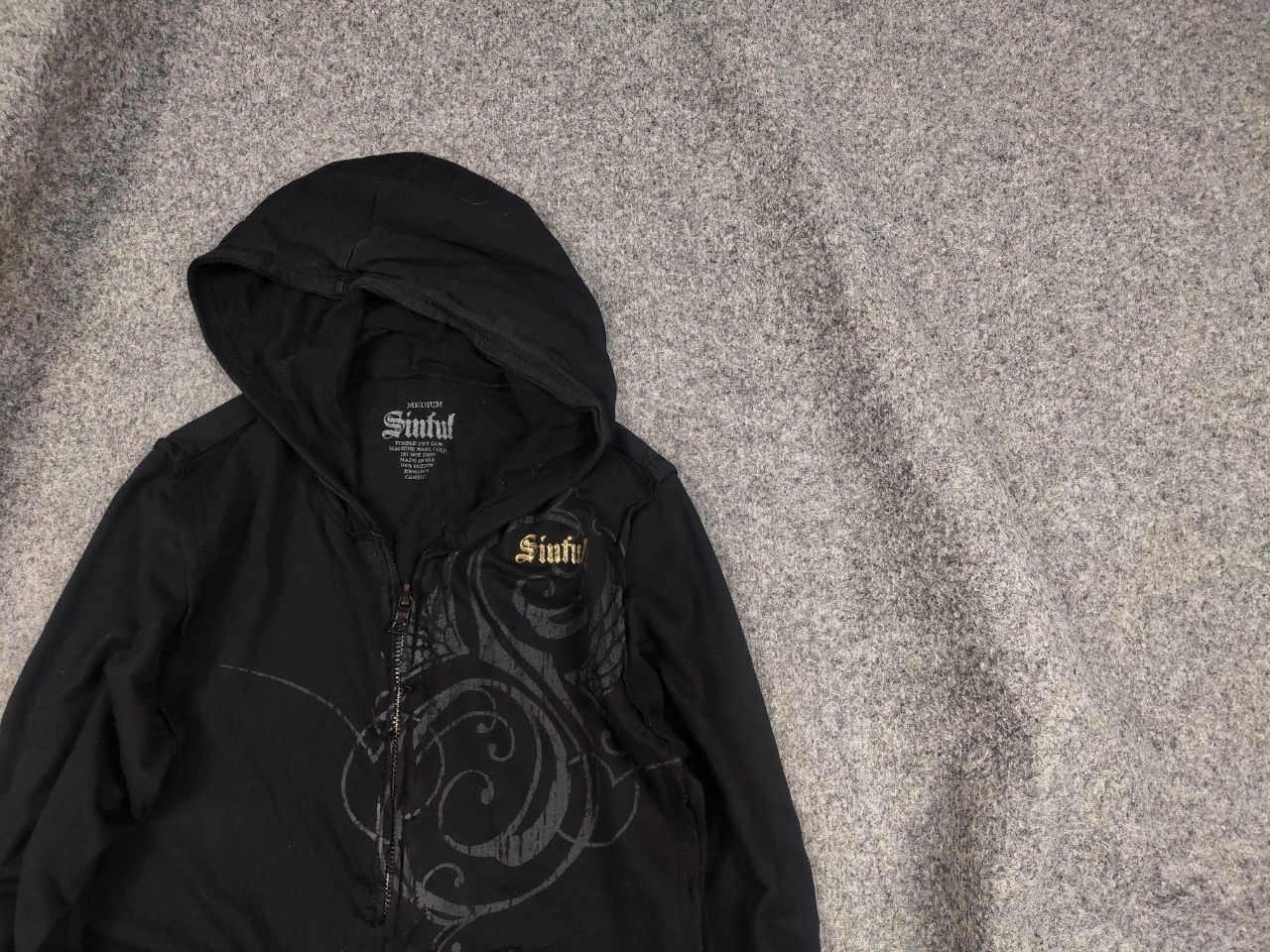Affliction Sinful Japan Affliction Design Tattoo Zip Hoodie Y2K Style Size M / US 6-8 / IT 42-44 - 2 Thumbnail