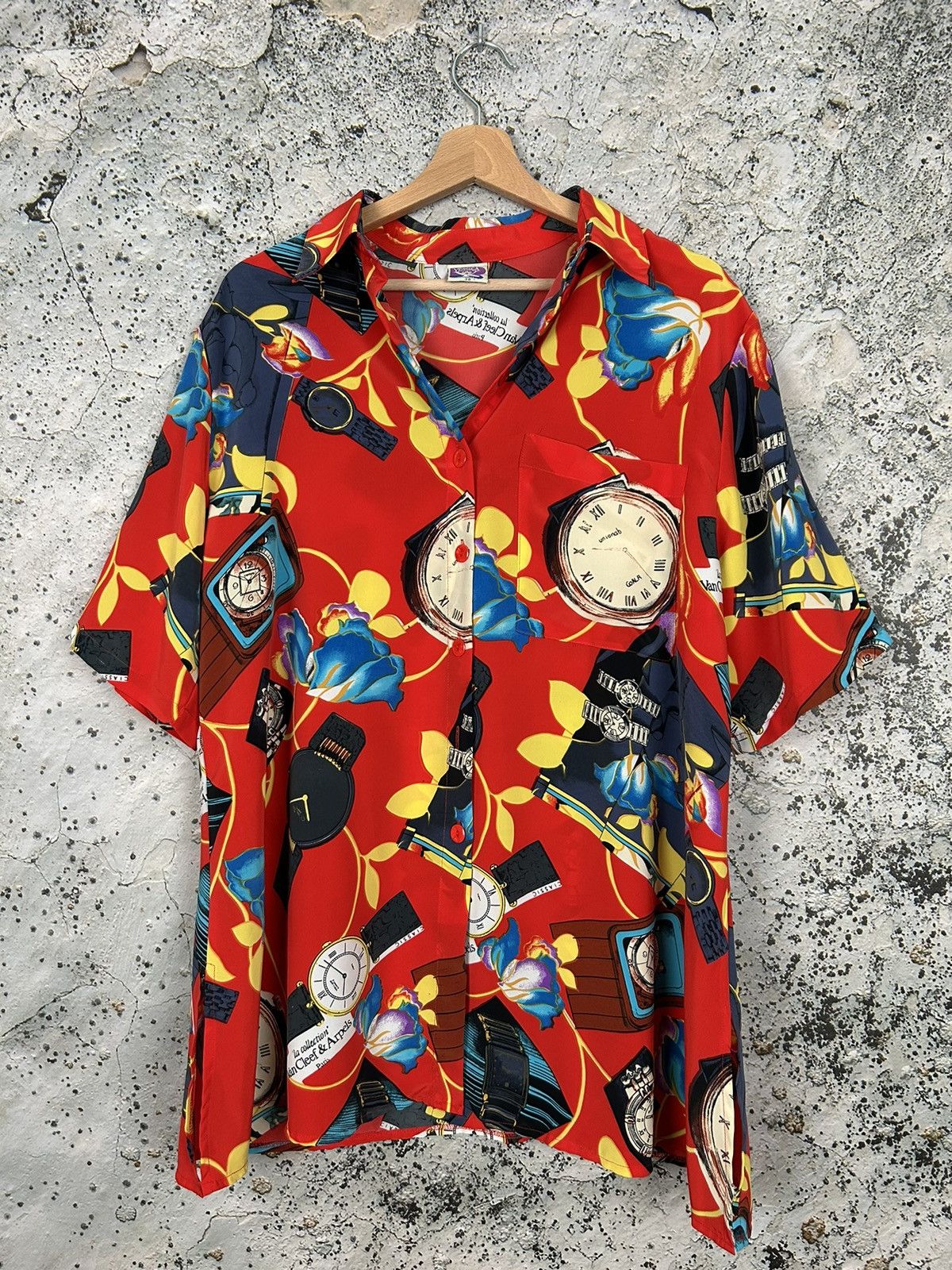 Other Vintage Crazy Shirt Clocks Hawaiian Rare Hype 90s Size US XL / EU 56 / 4 - 1 Thumbnail