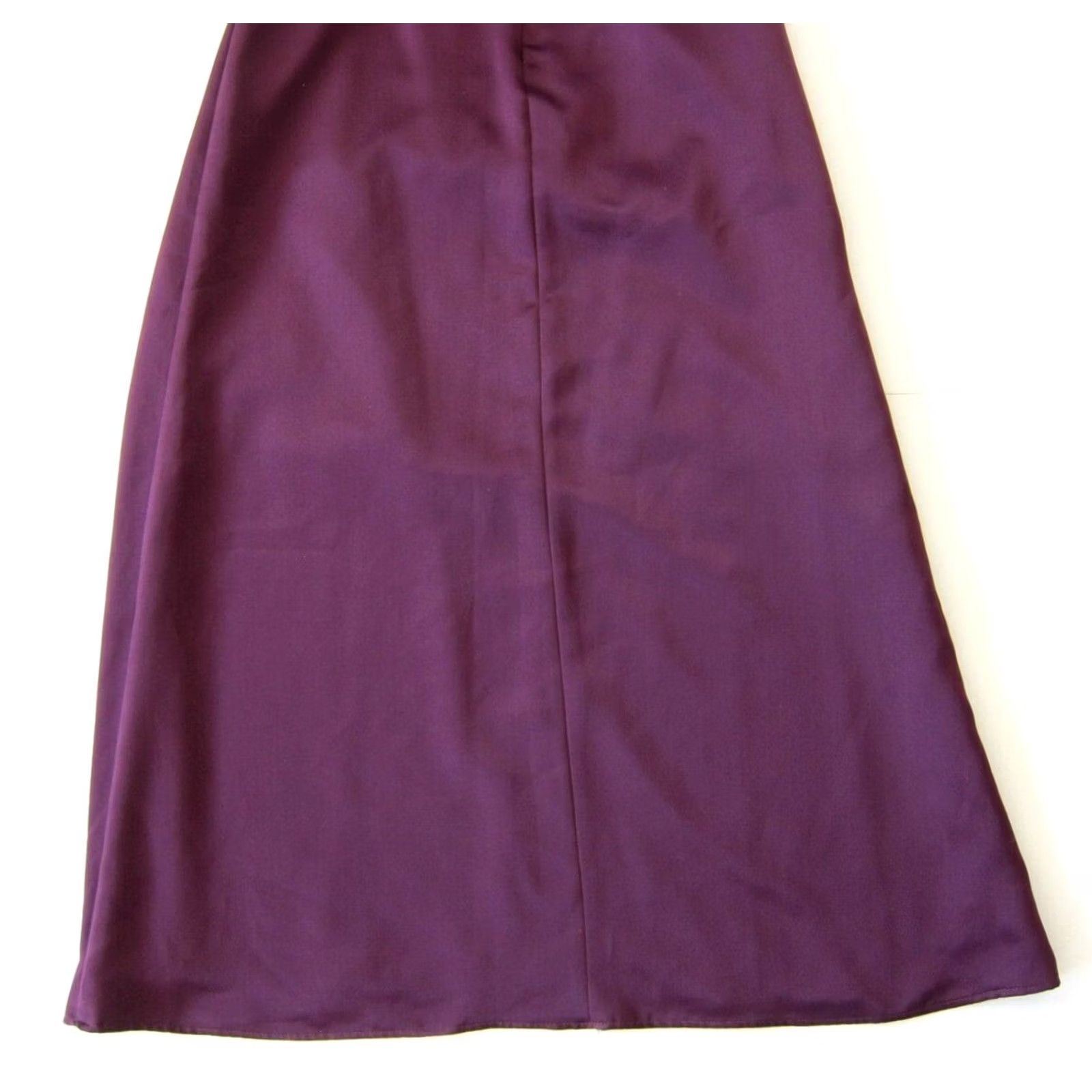 Vintage Bill Levkoff Eggplant Purple Ruched Strapless Midi Wedding Gown Dress 10 Size L / US 10 / IT 46 - 7 Thumbnail