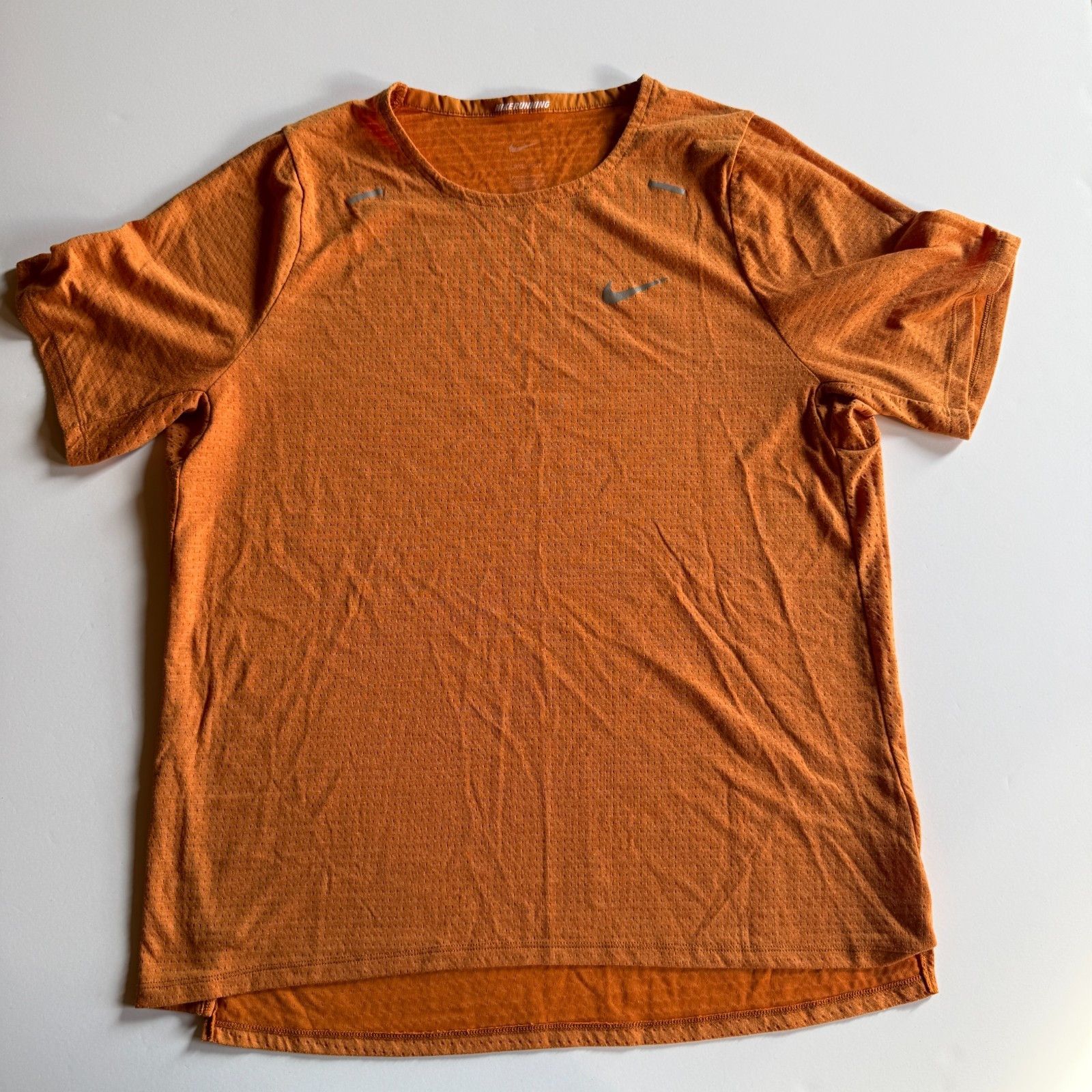 Nike Nike Running Dri-FIT Orange SS Athletic Shirt - Men’s Large Size US L / EU 52-54 / 3 - 1 Thumbnail
