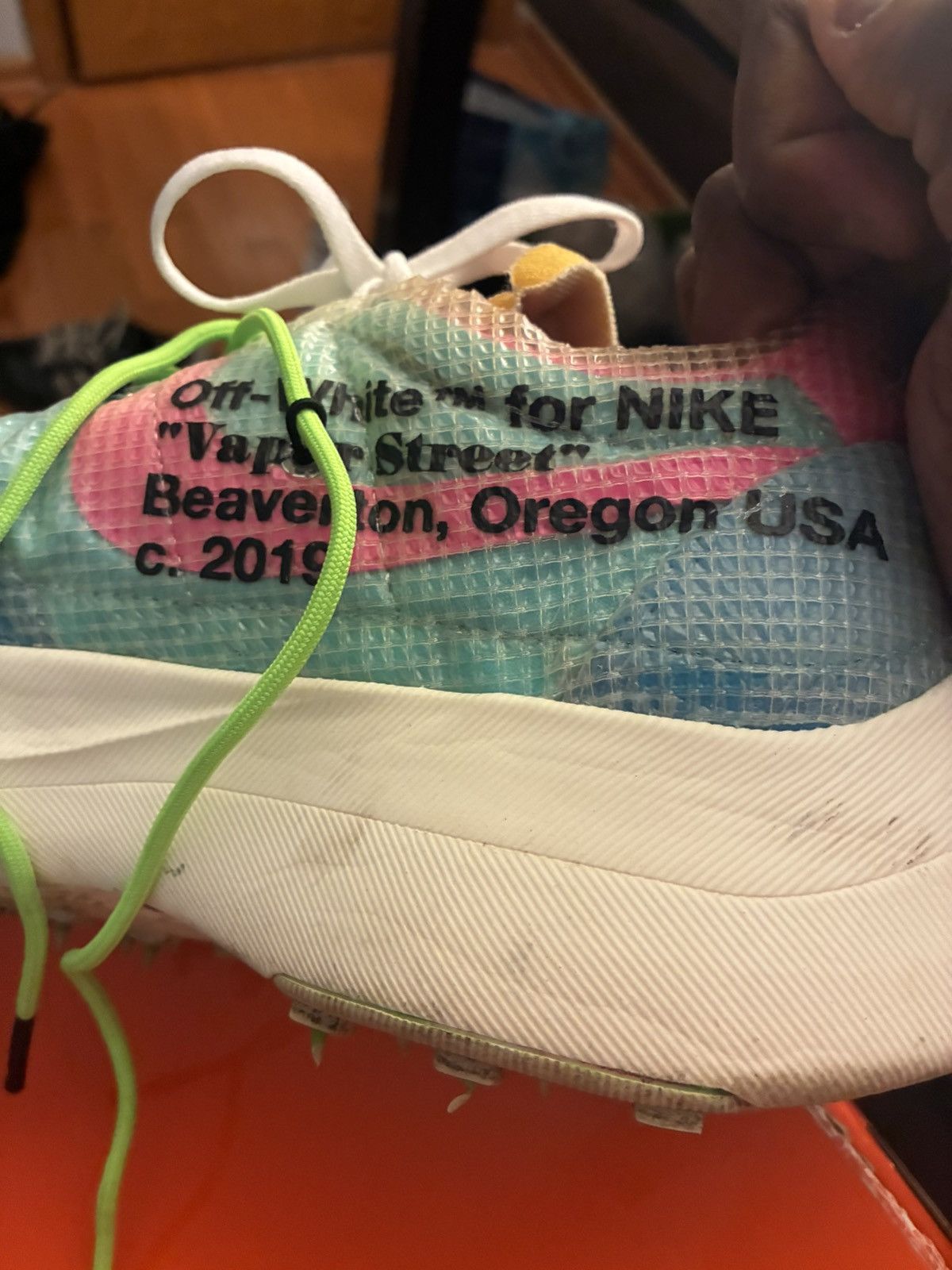 Nike Nike X Off White Light Blue Vapor Street Size US 12 / EU 45 - 11 Thumbnail