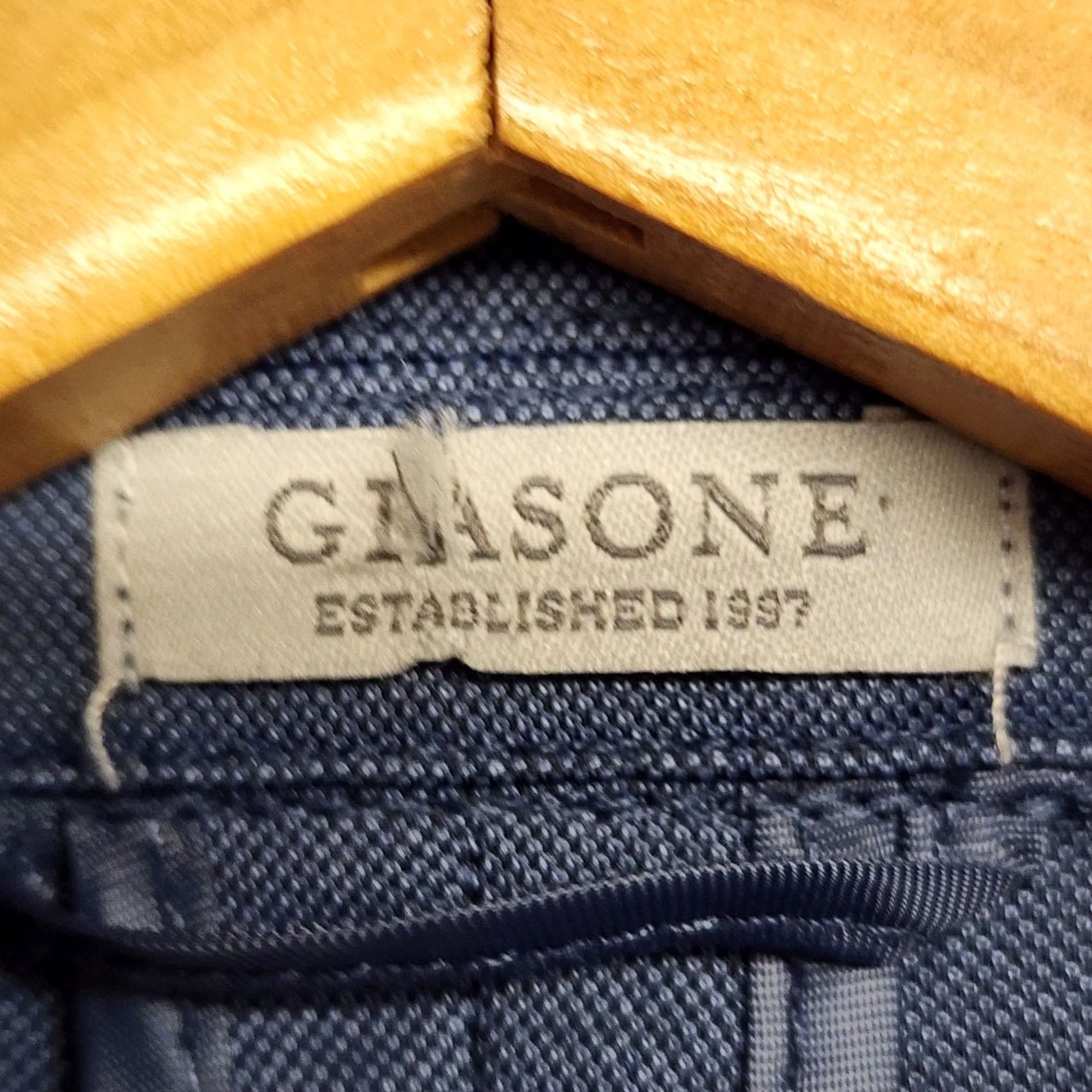 Vintage Giasone Blazer Mens M Blue Knit Stretch Sport Coat Casual Unstructured Jacket Size 40R - 4 Thumbnail
