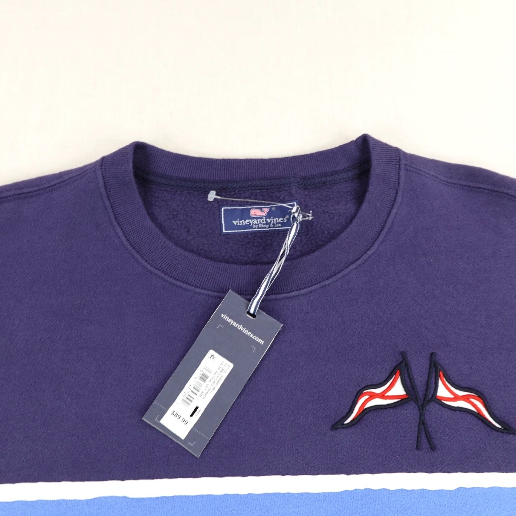Vineyard Vines Vineyard Vines Sweatshirt Mens Large Nautical Navy Colorblock Fleece Sweater NEW Size US L / EU 52-54 / 3 - 2 Thumbnail