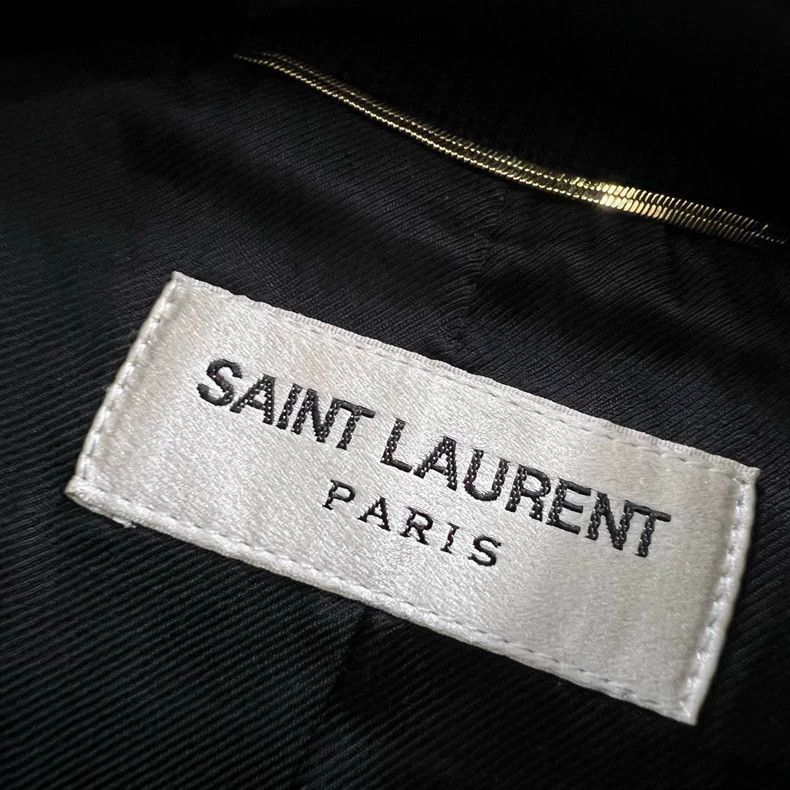 Saint Laurent Paris Saint Laurent Blue Leather Baseball Jacket-2506 Size US M / EU 48-50 / 2 - 3 Thumbnail