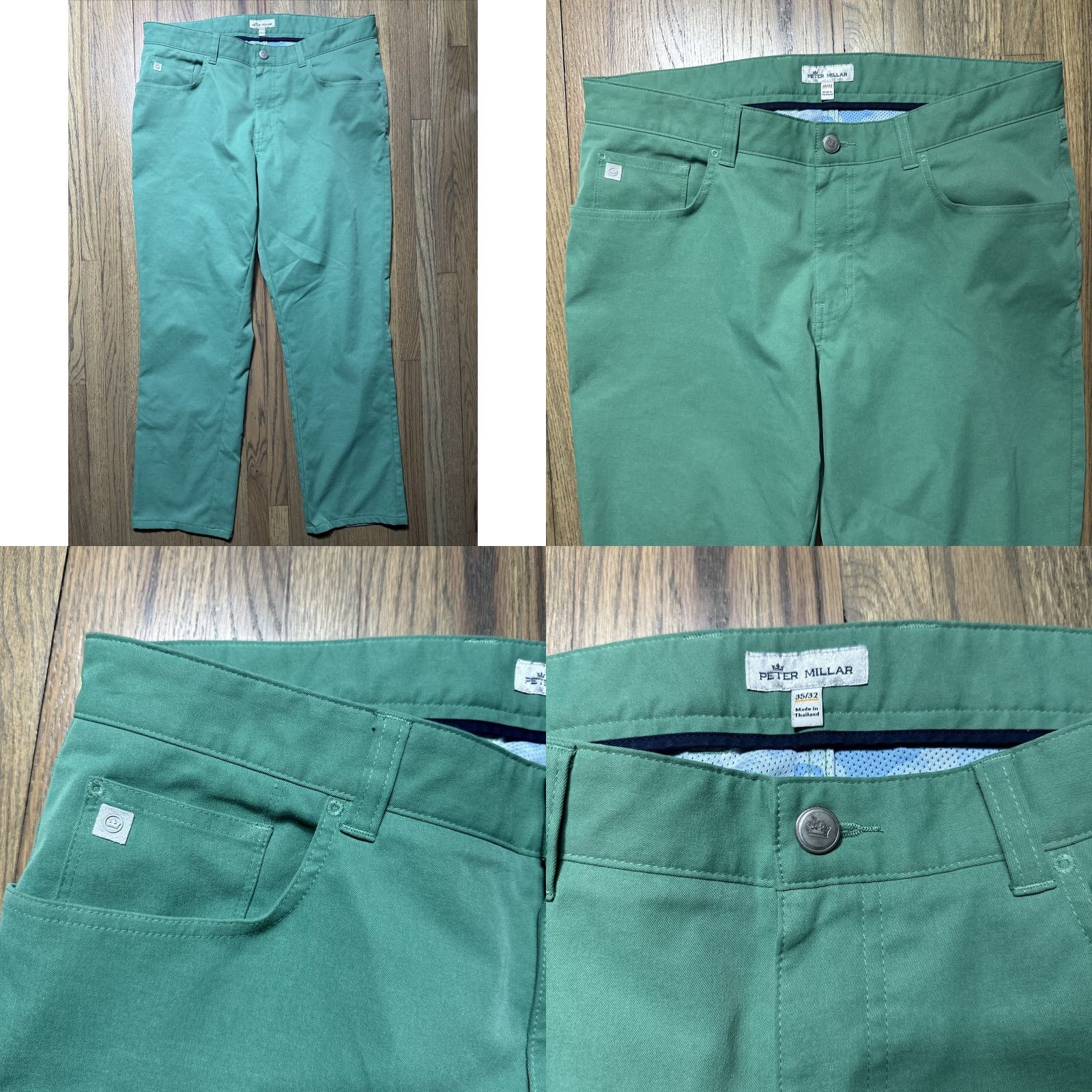 Peter Millar Peter Millar Crown Sport Pants Men 34x29 Green 5-Pocket Chino Straight Fit Euro: MF20EB66FB EUC Size US 34 / EU 50 - 8 Thumbnail