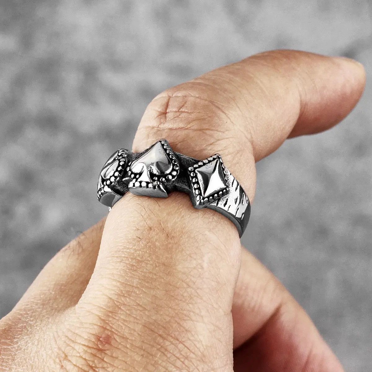 Jewelry Good Luck Poker Hearts Spades Ring Size ONE SIZE - 3 Thumbnail